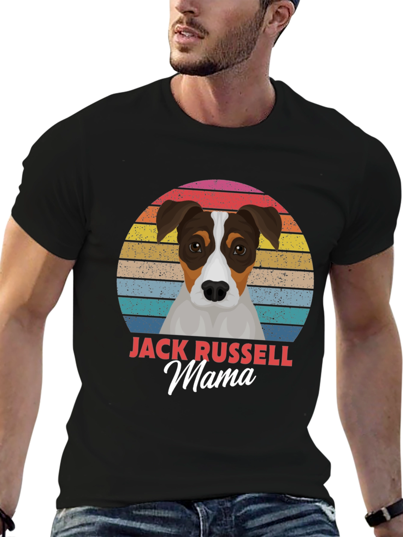 Jack Russell Mama Black T-Shirt