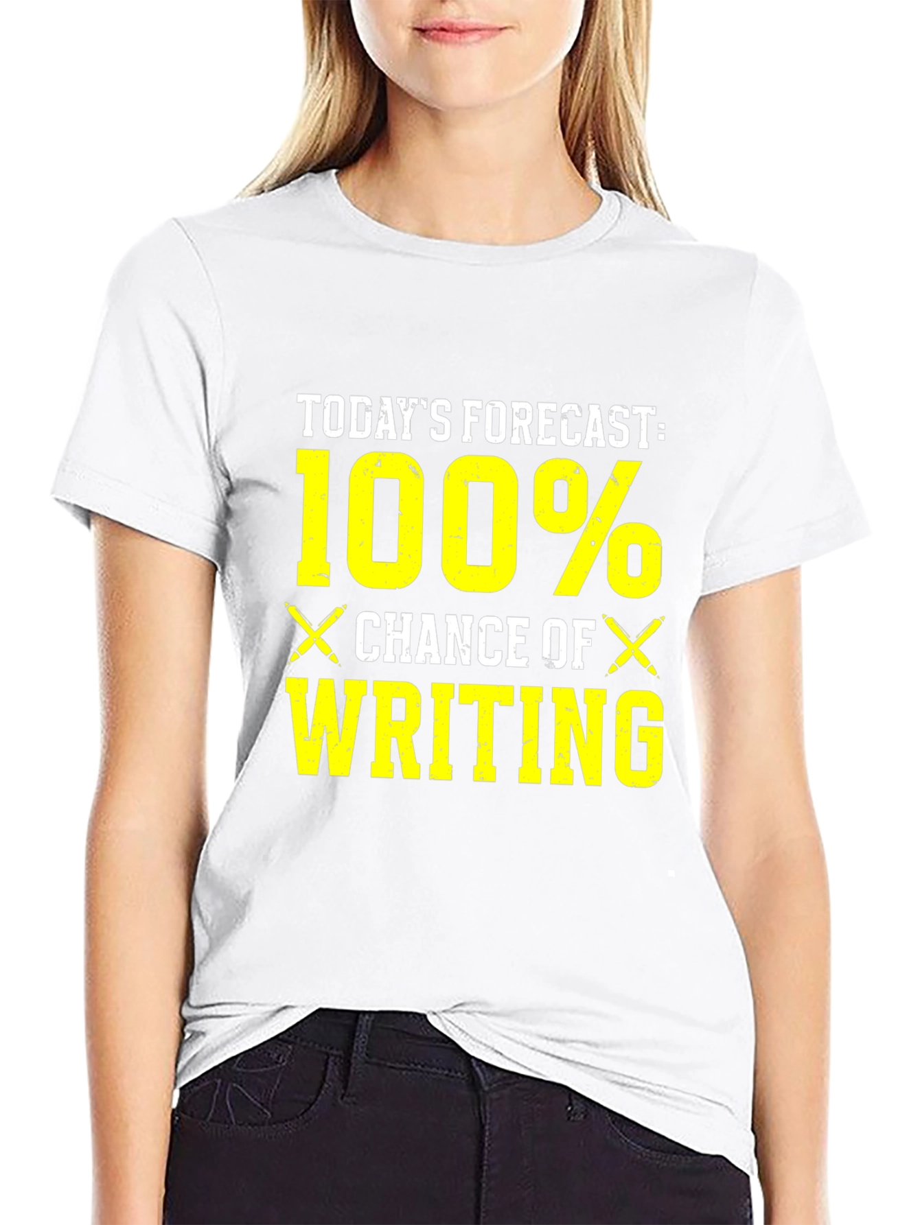 Todays Forecast 100% Chance of Writing T-Shirt