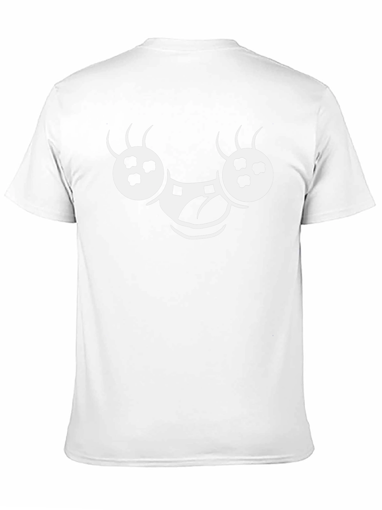 Funny White Face Graphic Black T-Shirt