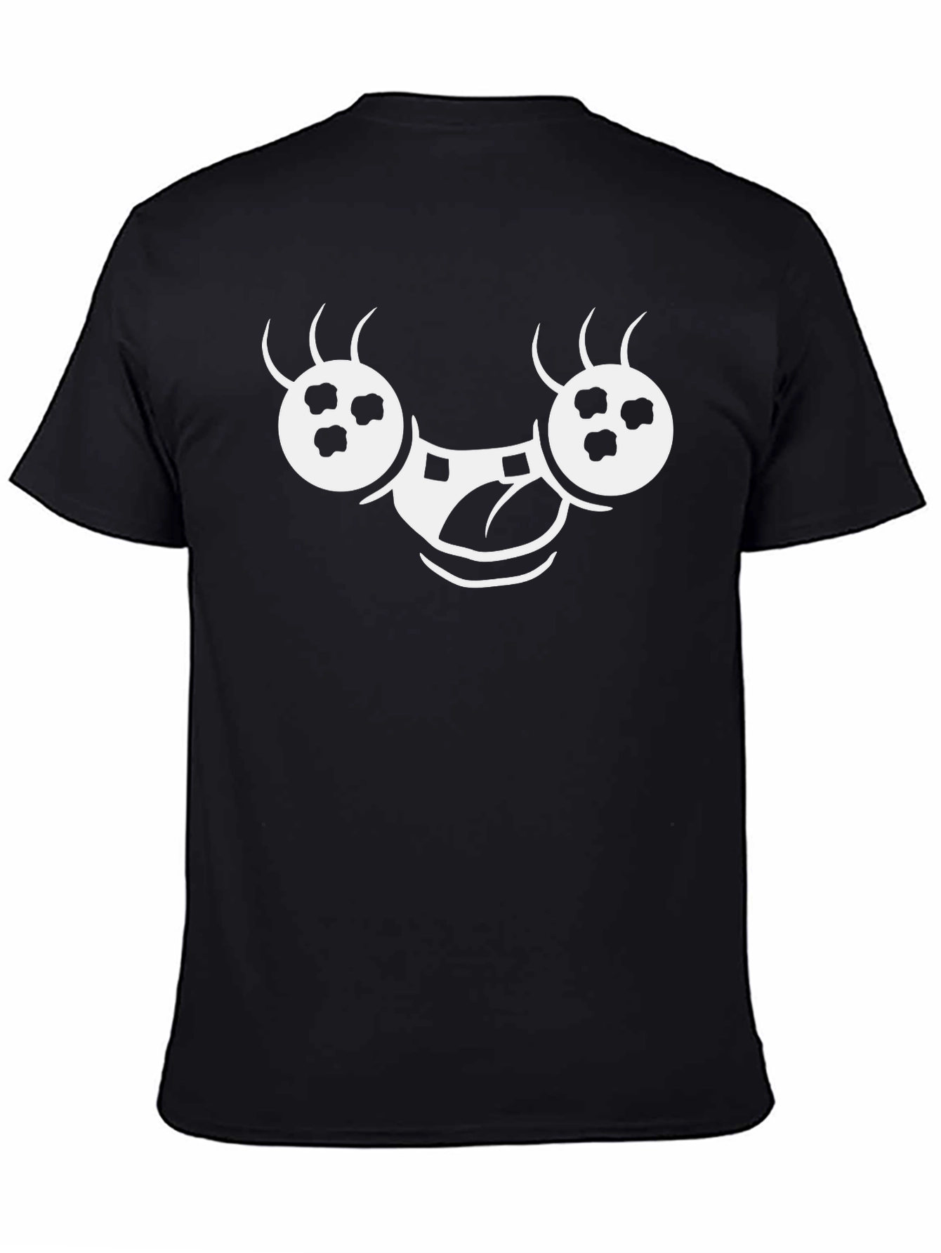 Funny White Face Graphic Black T-Shirt