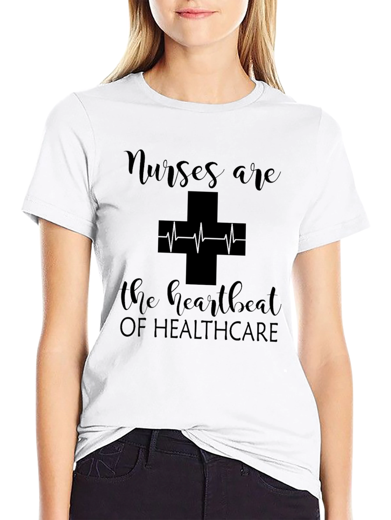 Nurses are the Heartbeat Healthcare Graphic Tee