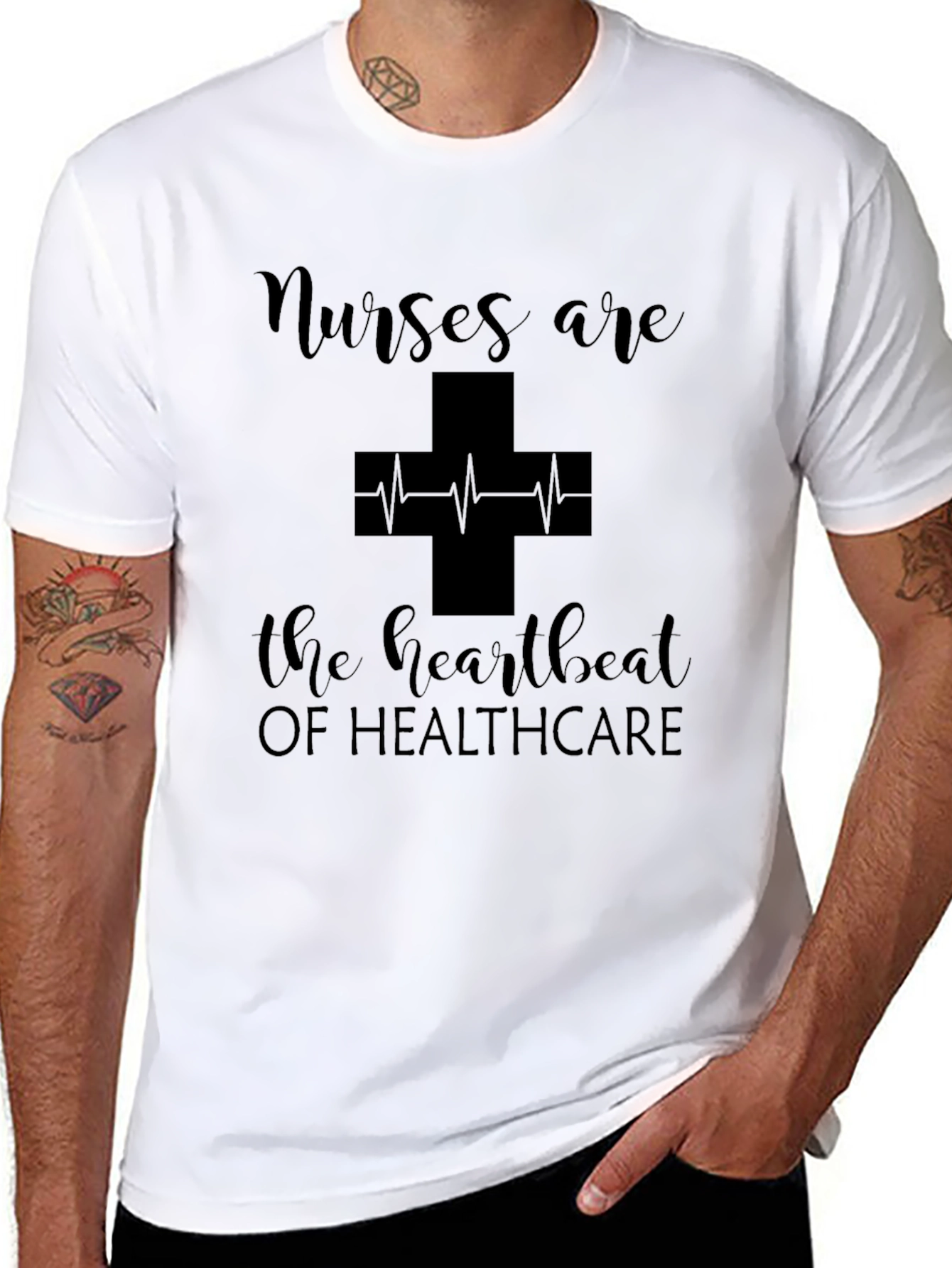 Nurses are the Heartbeat Healthcare Graphic Tee