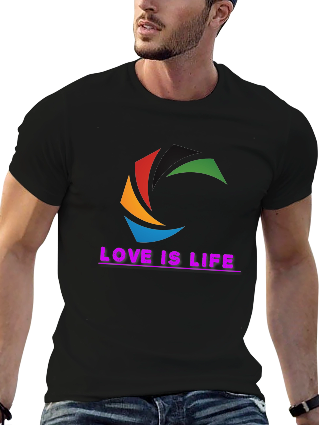 Love is Life T-Shirt - Graphic Tee - Black