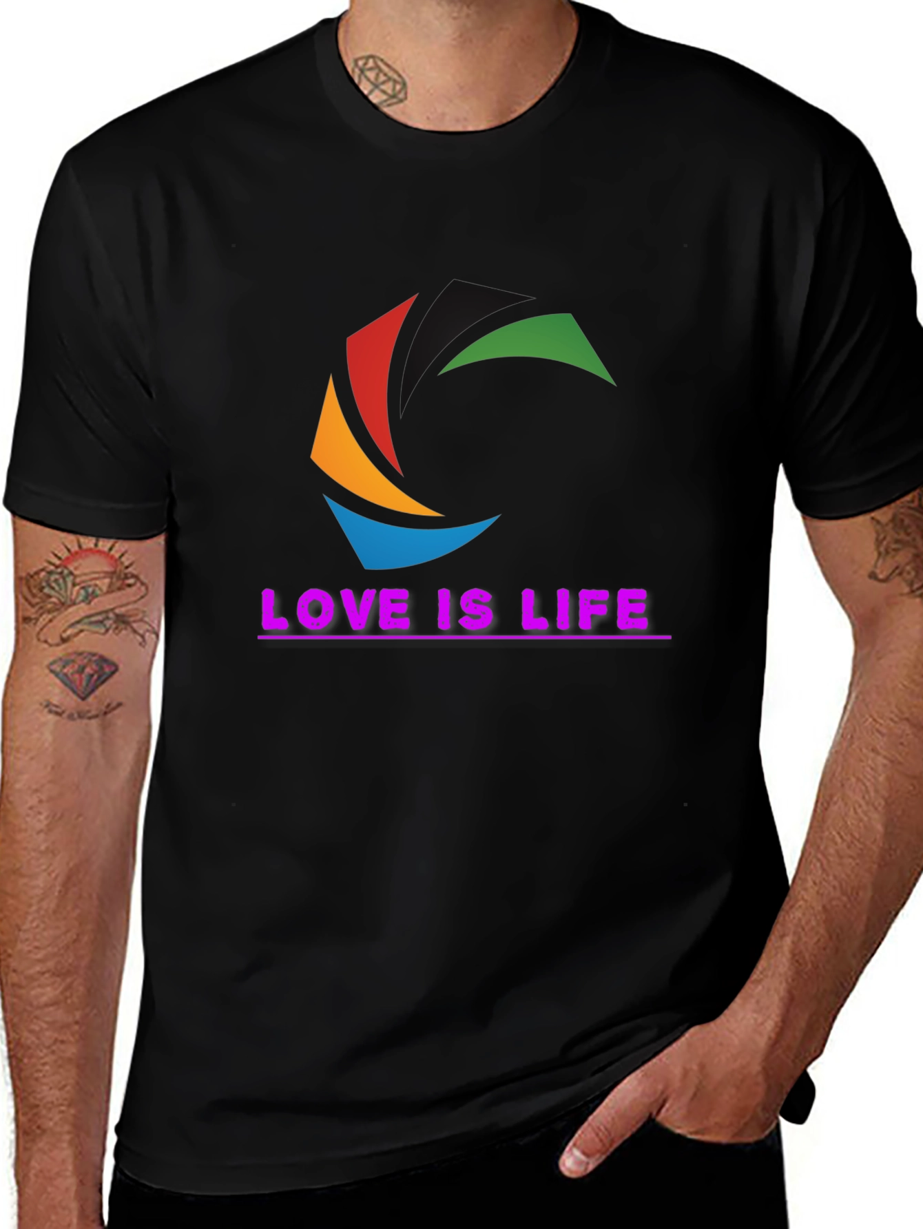 Love is Life T-Shirt - Graphic Tee - Black