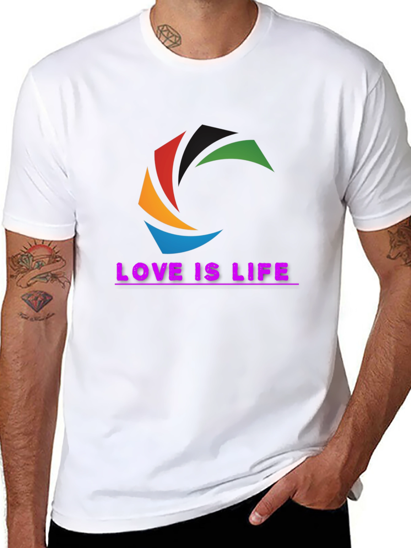 Love is Life T-Shirt - Graphic Tee - Black