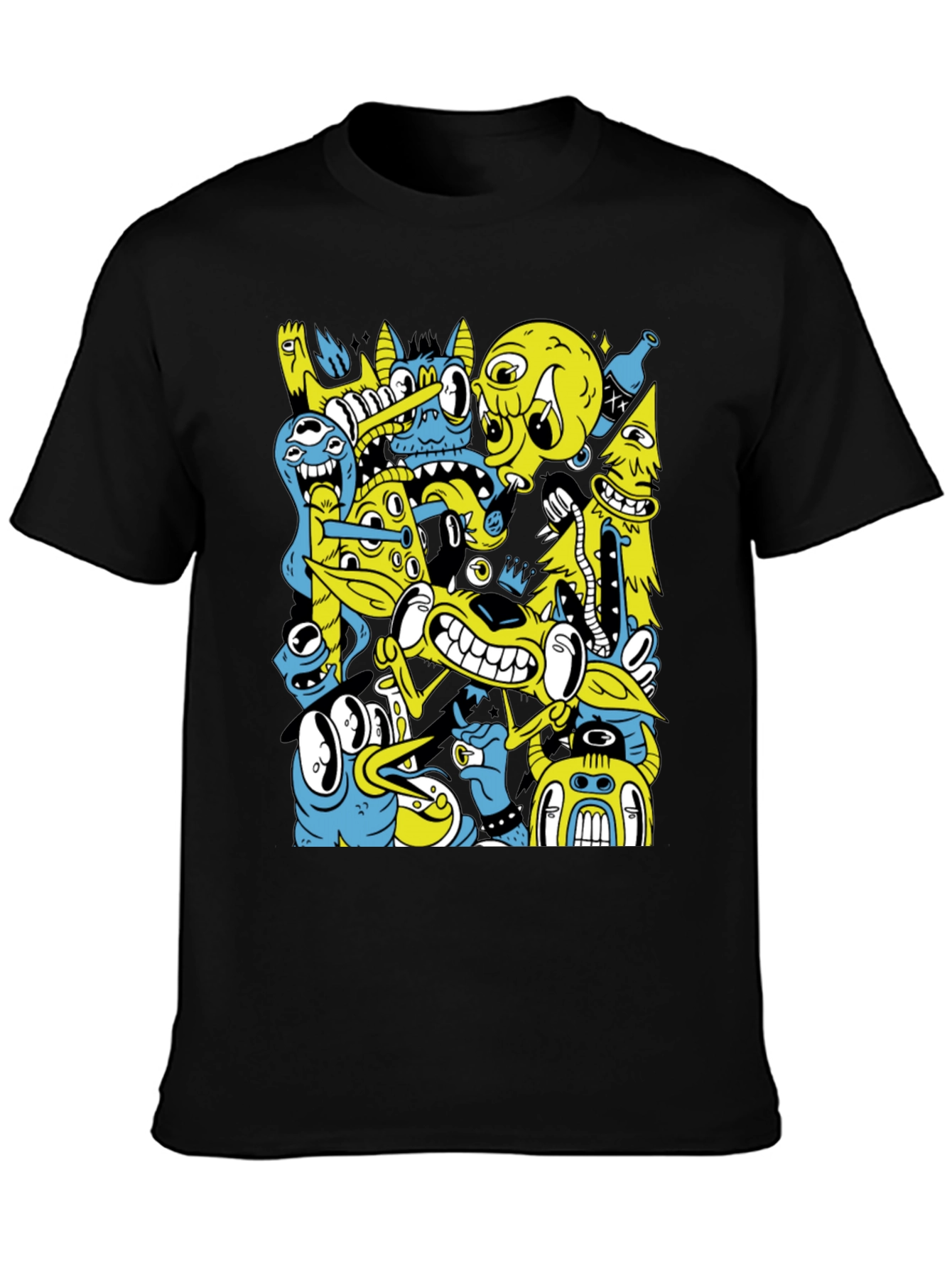 Monster Doodle Graphic Black Tee