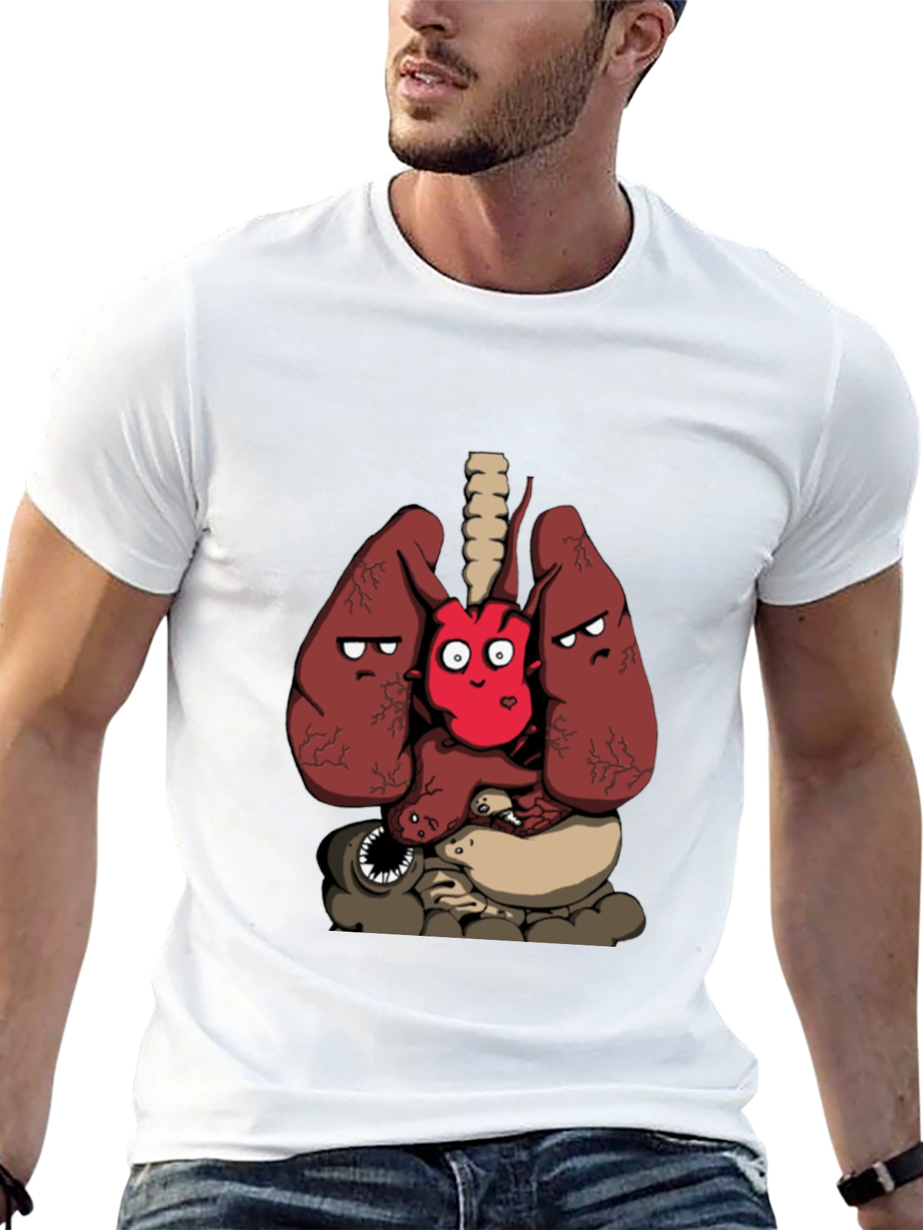 Anatomical Cartoon T-Shirt - Unique Graphic Tee