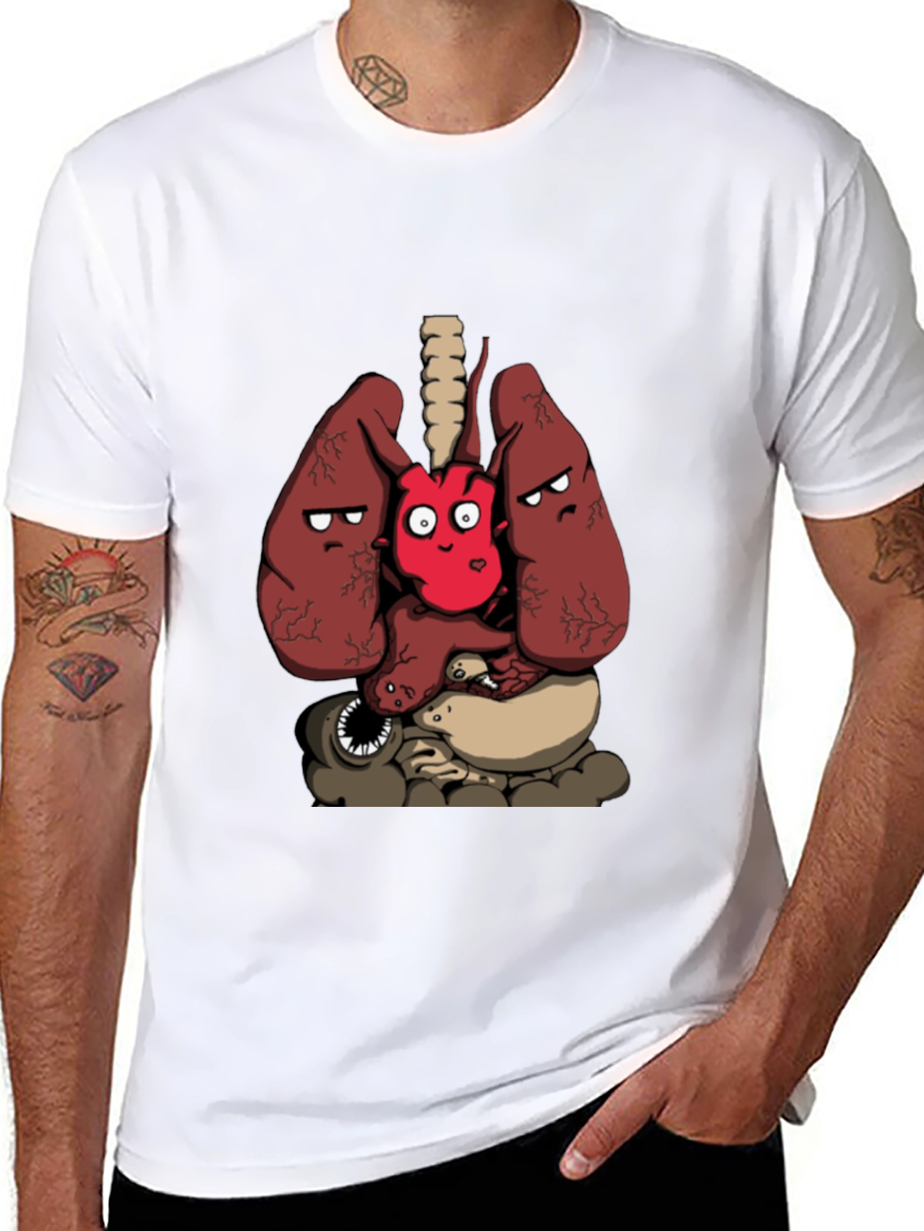 Anatomical Cartoon T-Shirt - Unique Graphic Tee
