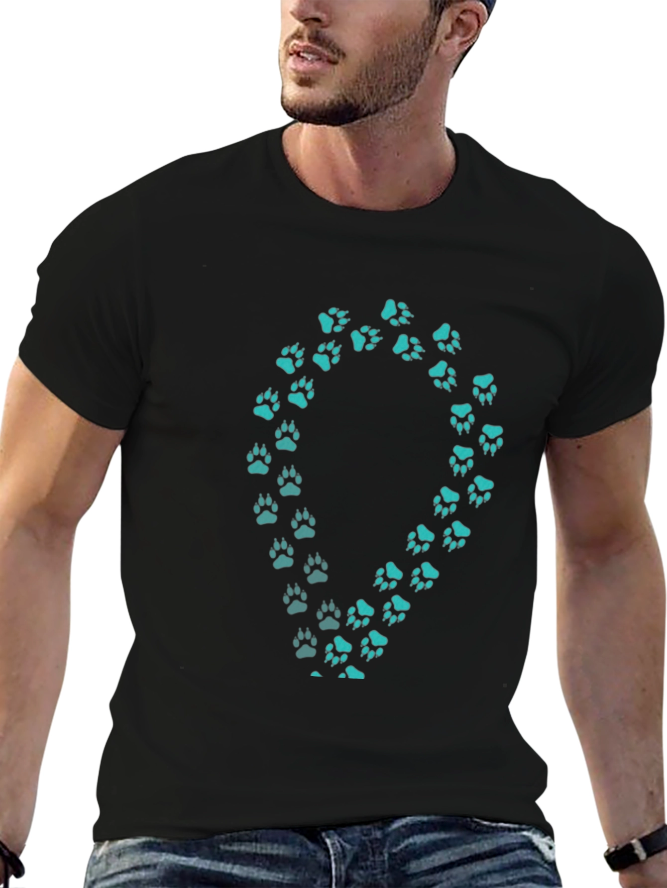 Paw Print Tee - Black Casual Shirt