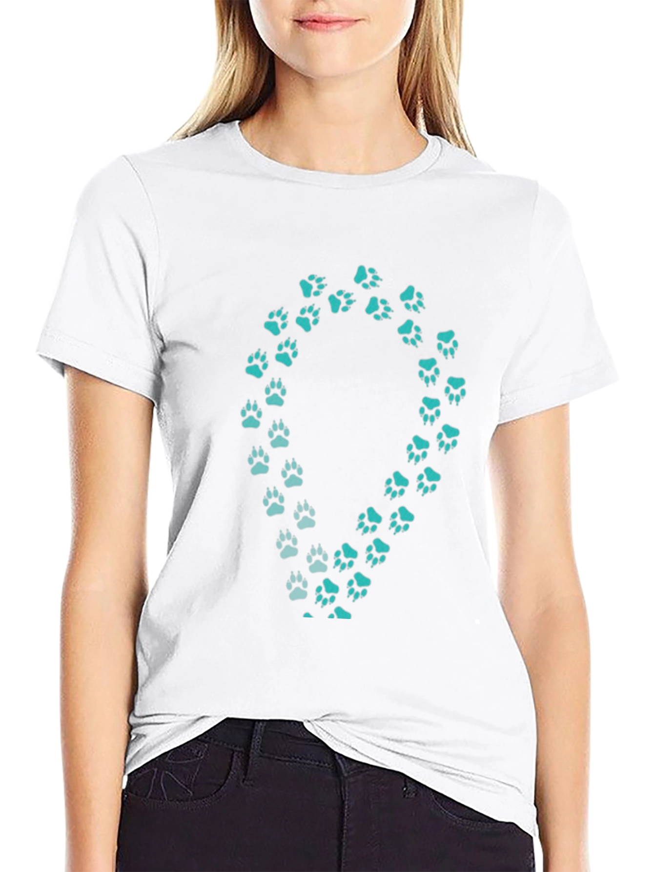 Paw Print Tee - Black Casual Shirt