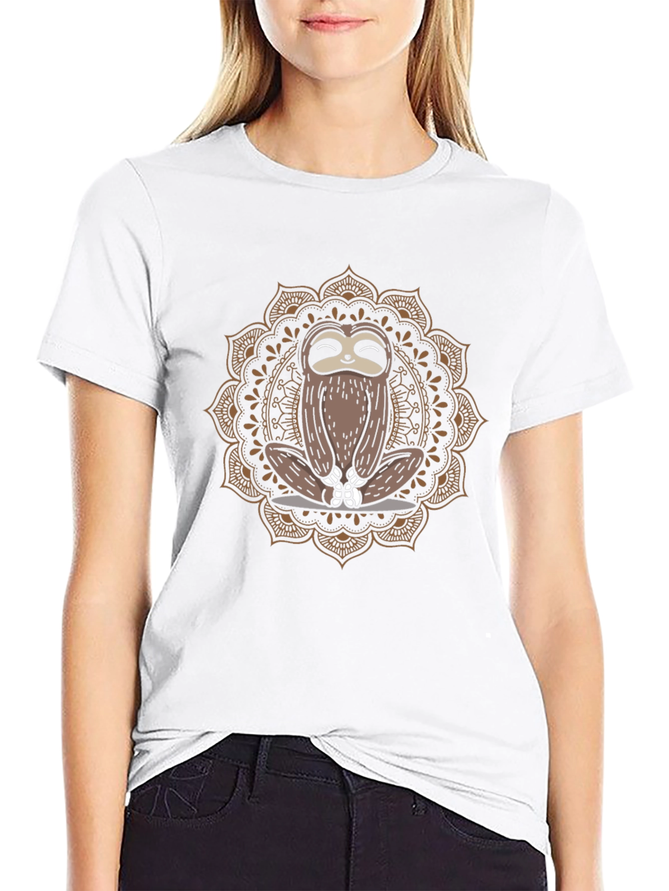 Yoga Sloth Mandala Graphic Tee