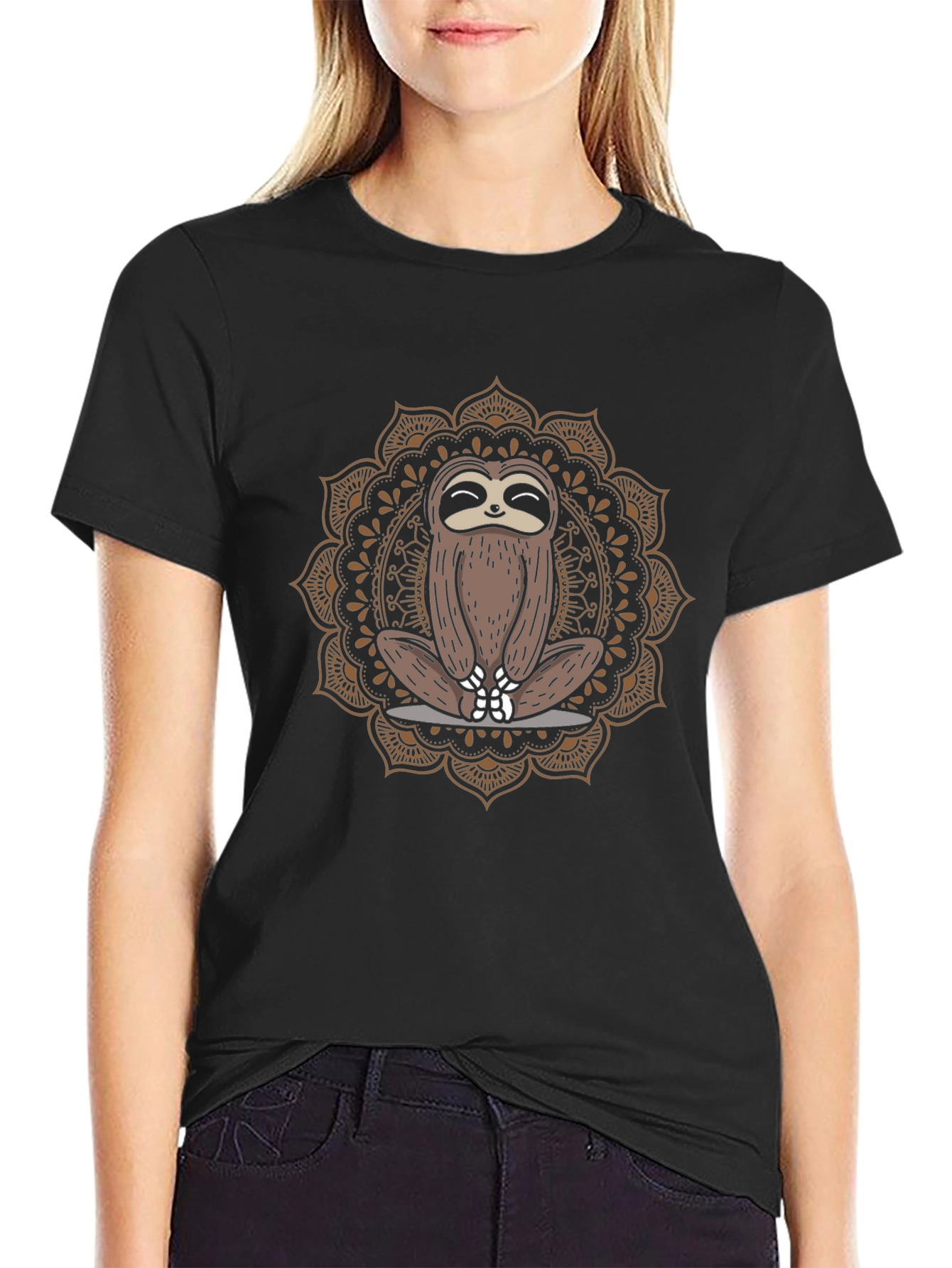 Yoga Sloth Mandala Graphic Tee