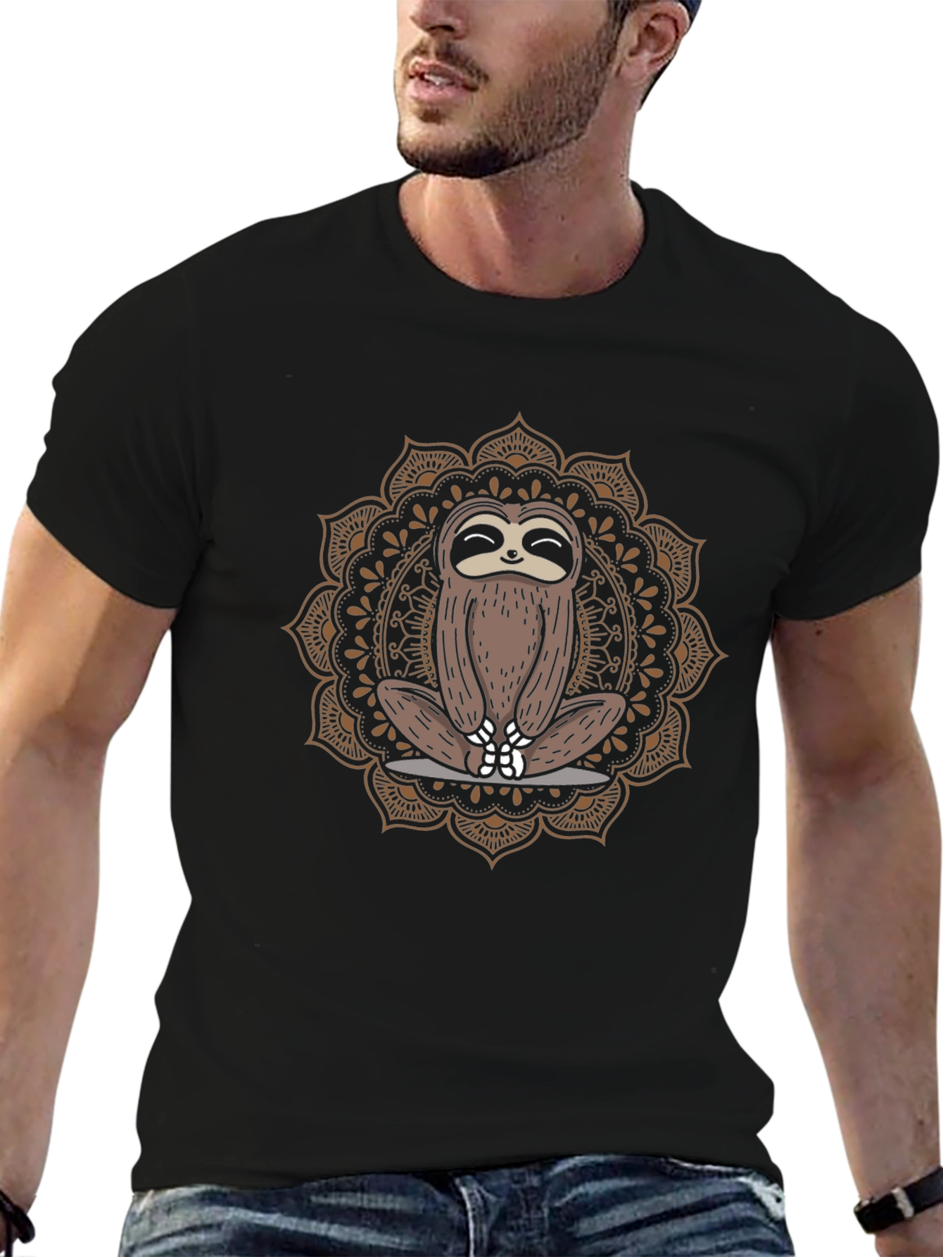 Yoga Sloth Mandala Graphic Tee