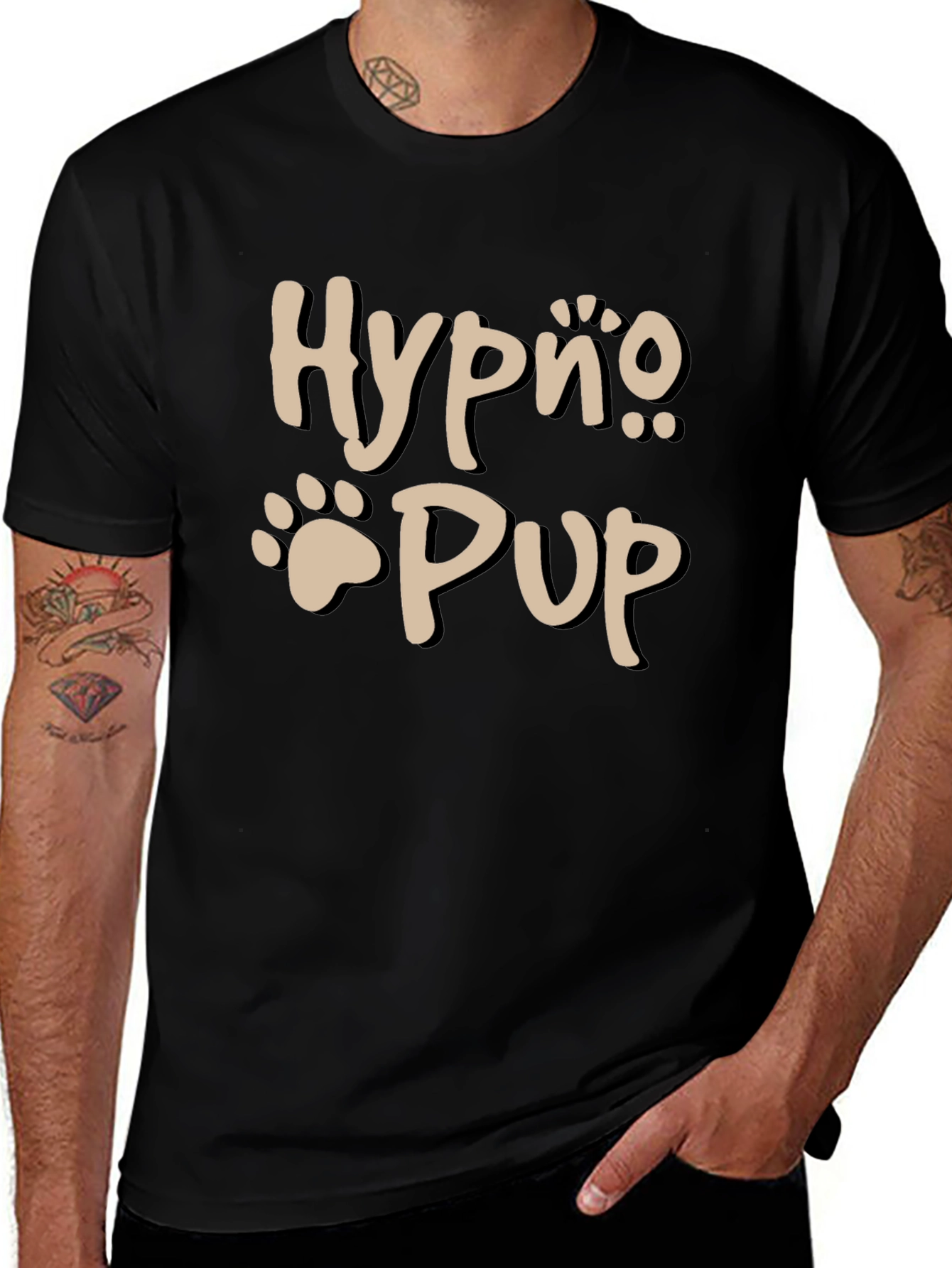 Nurpo Pup Graphic Tee - Mens Black T-Shirt