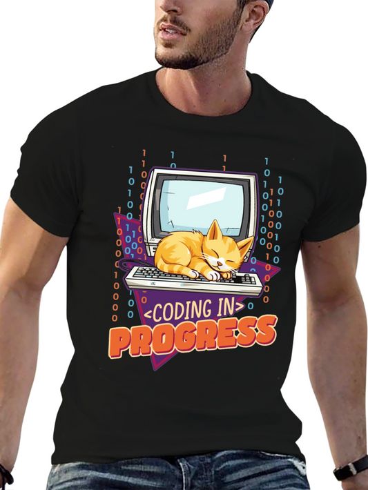 Coding Cat T-Shirt - Programmer in Progress Tee