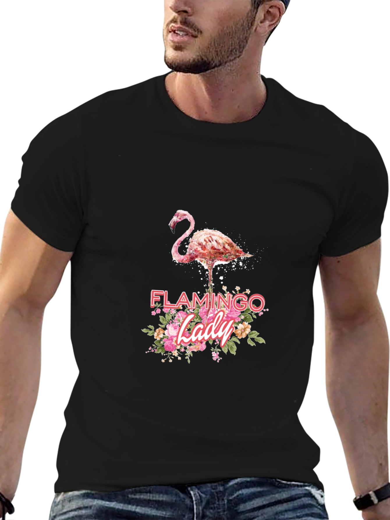 Flamingo Lady Graphic Tee - Stylish Comfort