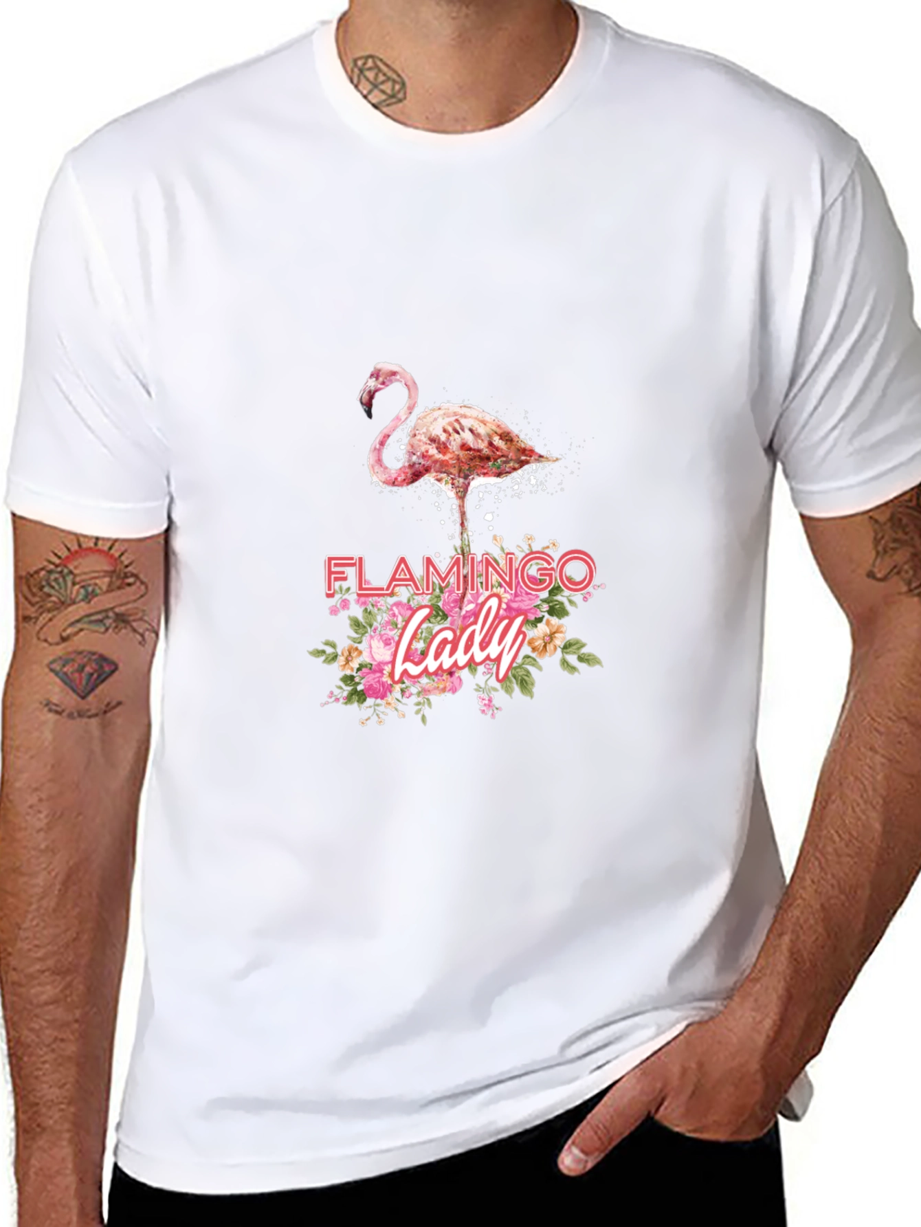 Flamingo Lady Graphic Tee - Stylish Comfort