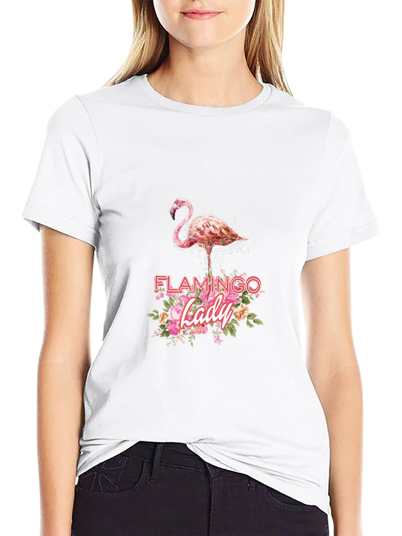 Flamingo Lady Graphic Tee - Stylish Comfort