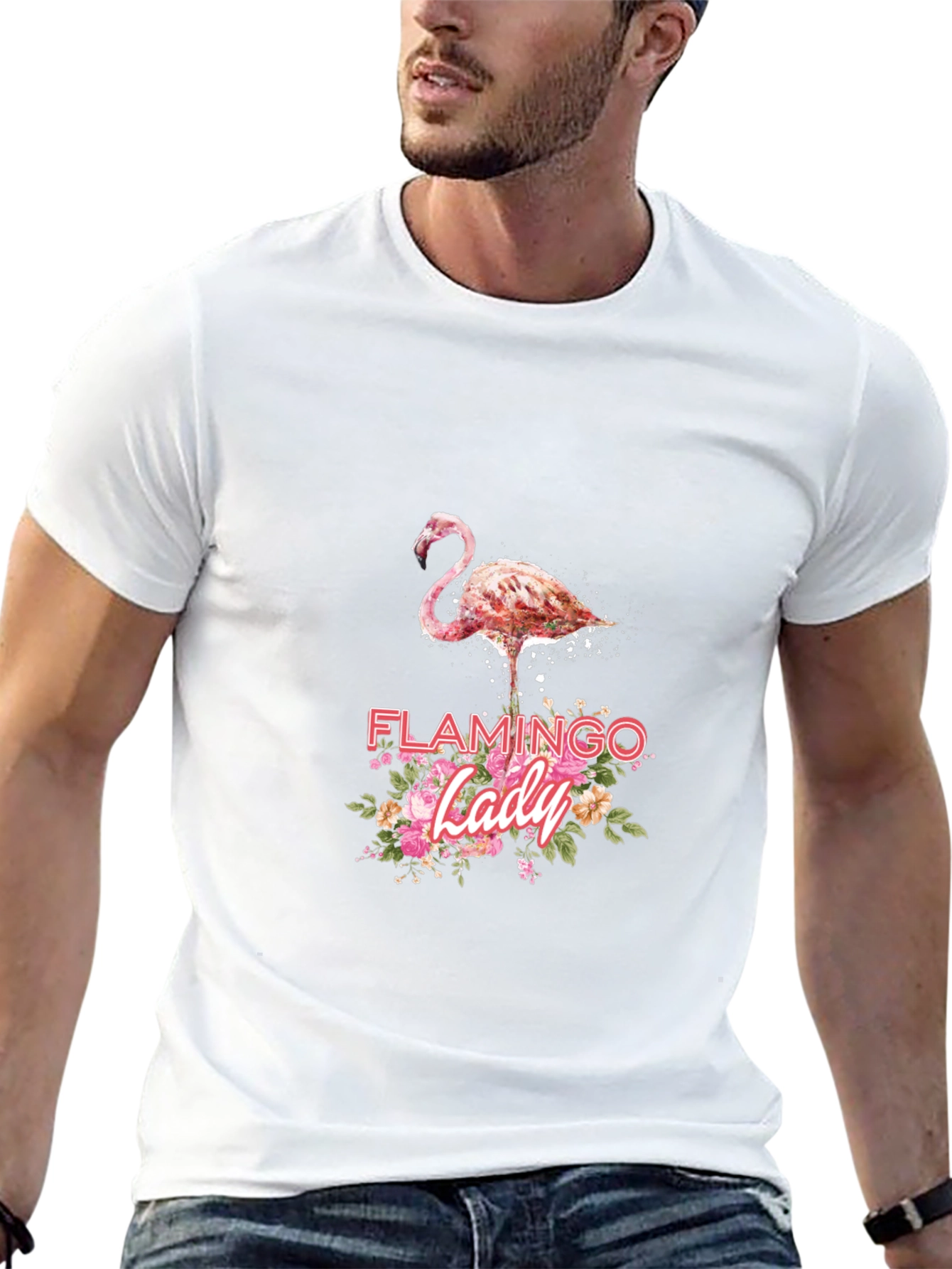 Flamingo Lady Graphic Tee - Stylish Comfort