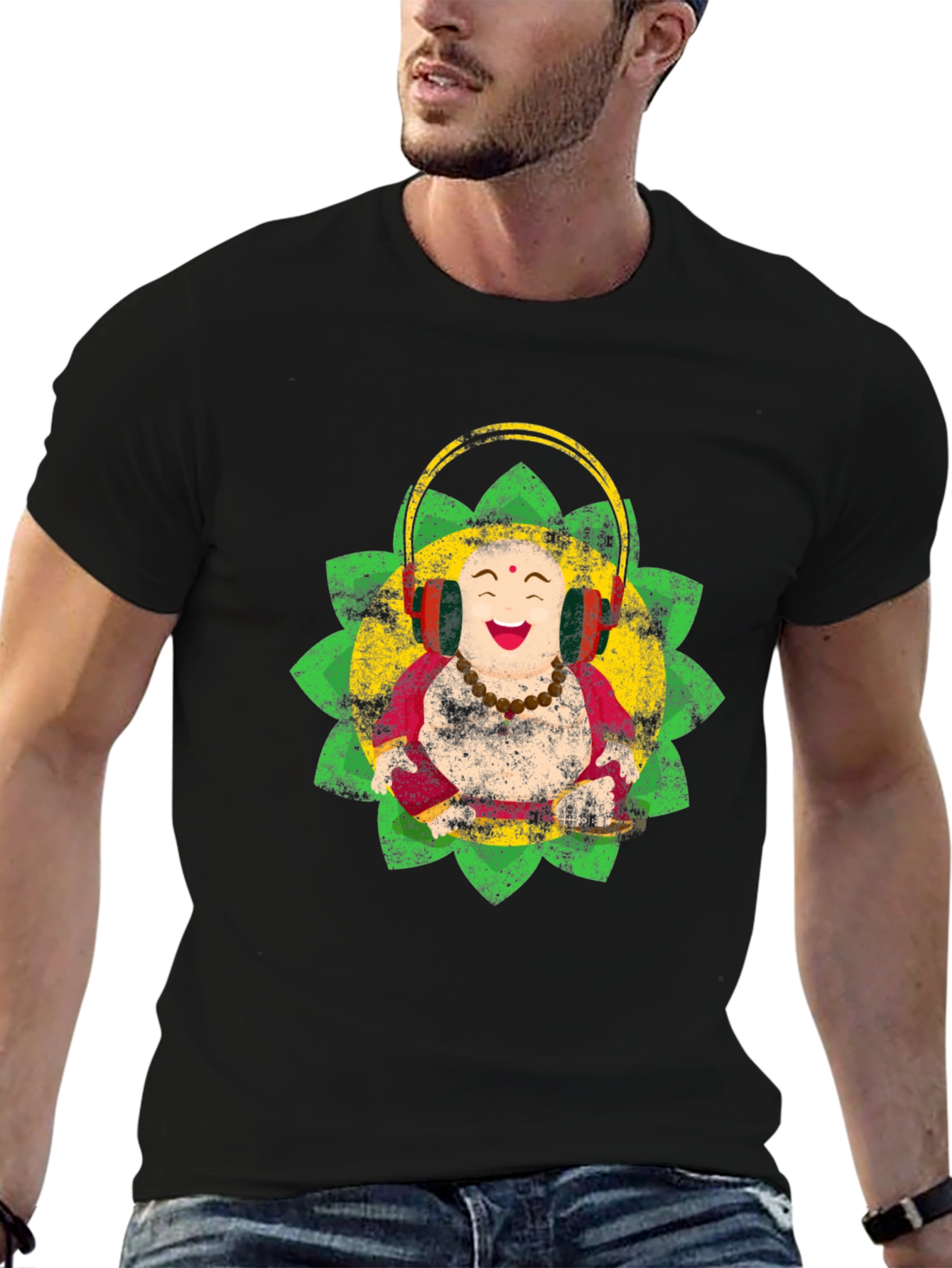 Buddha DJ T-Shirt - Black Cotton Tee