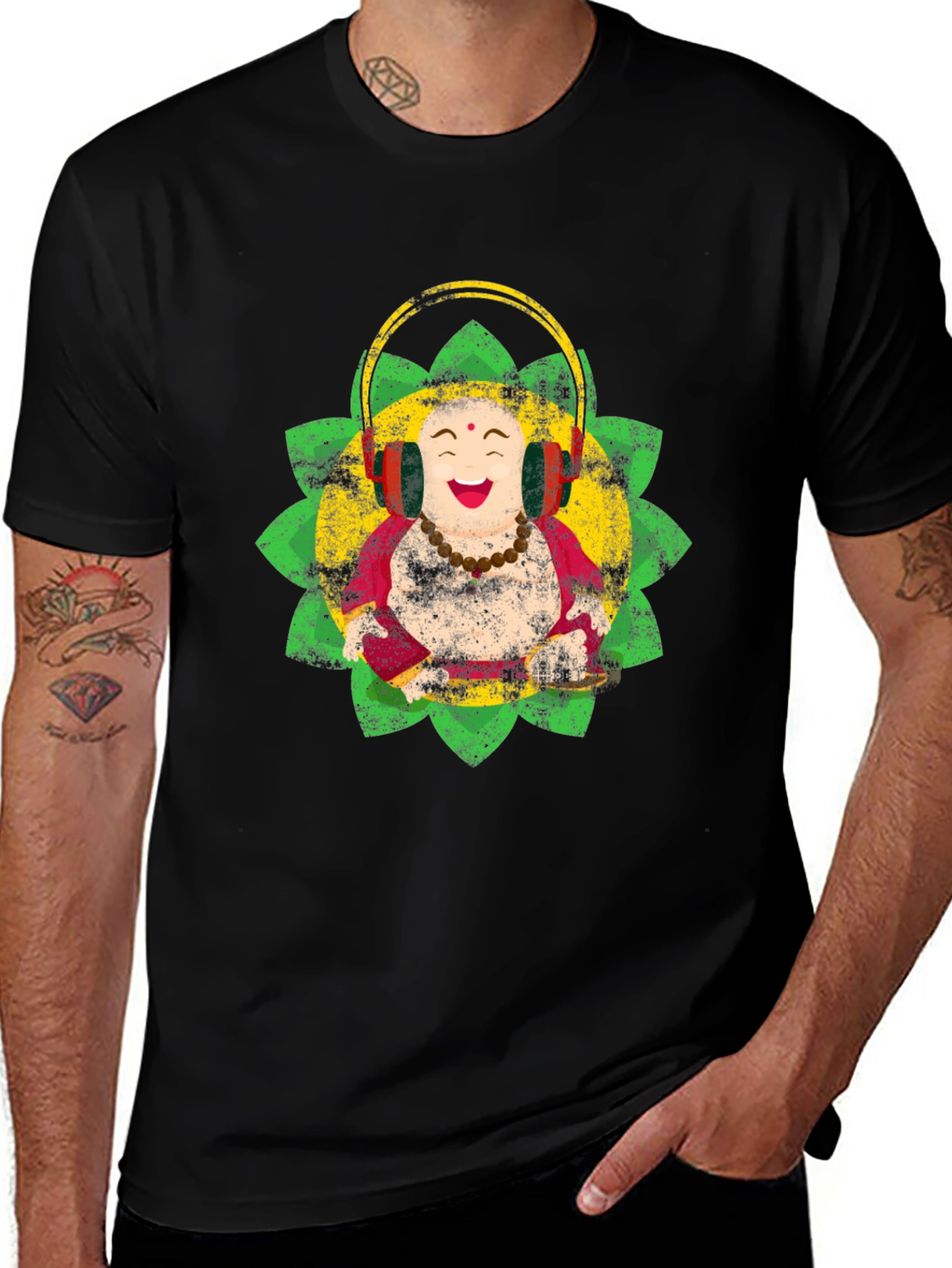 Buddha DJ T-Shirt - Black Cotton Tee