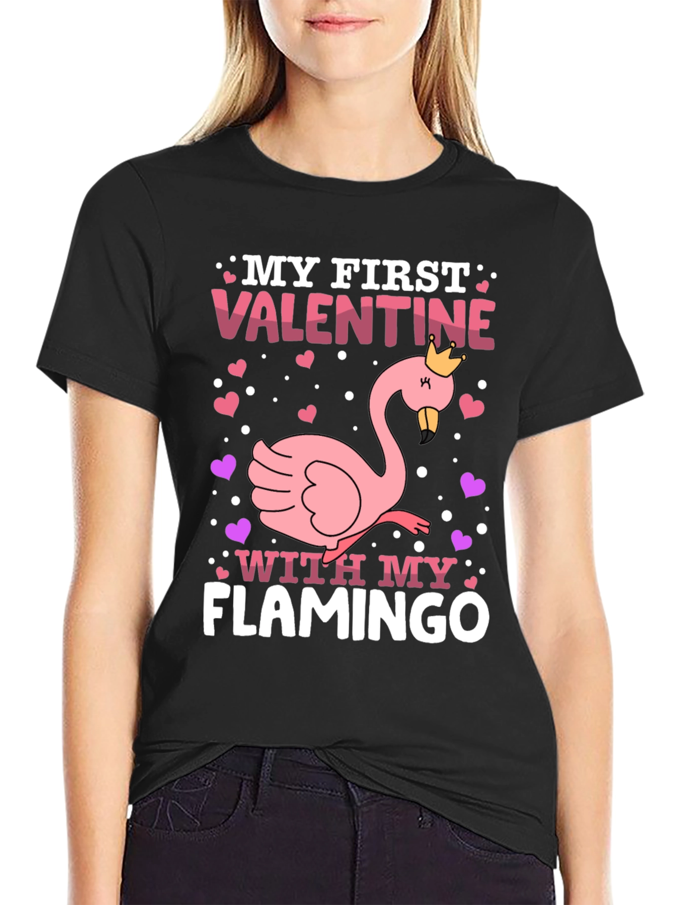 My First Valentine Flamingo T-Shirt