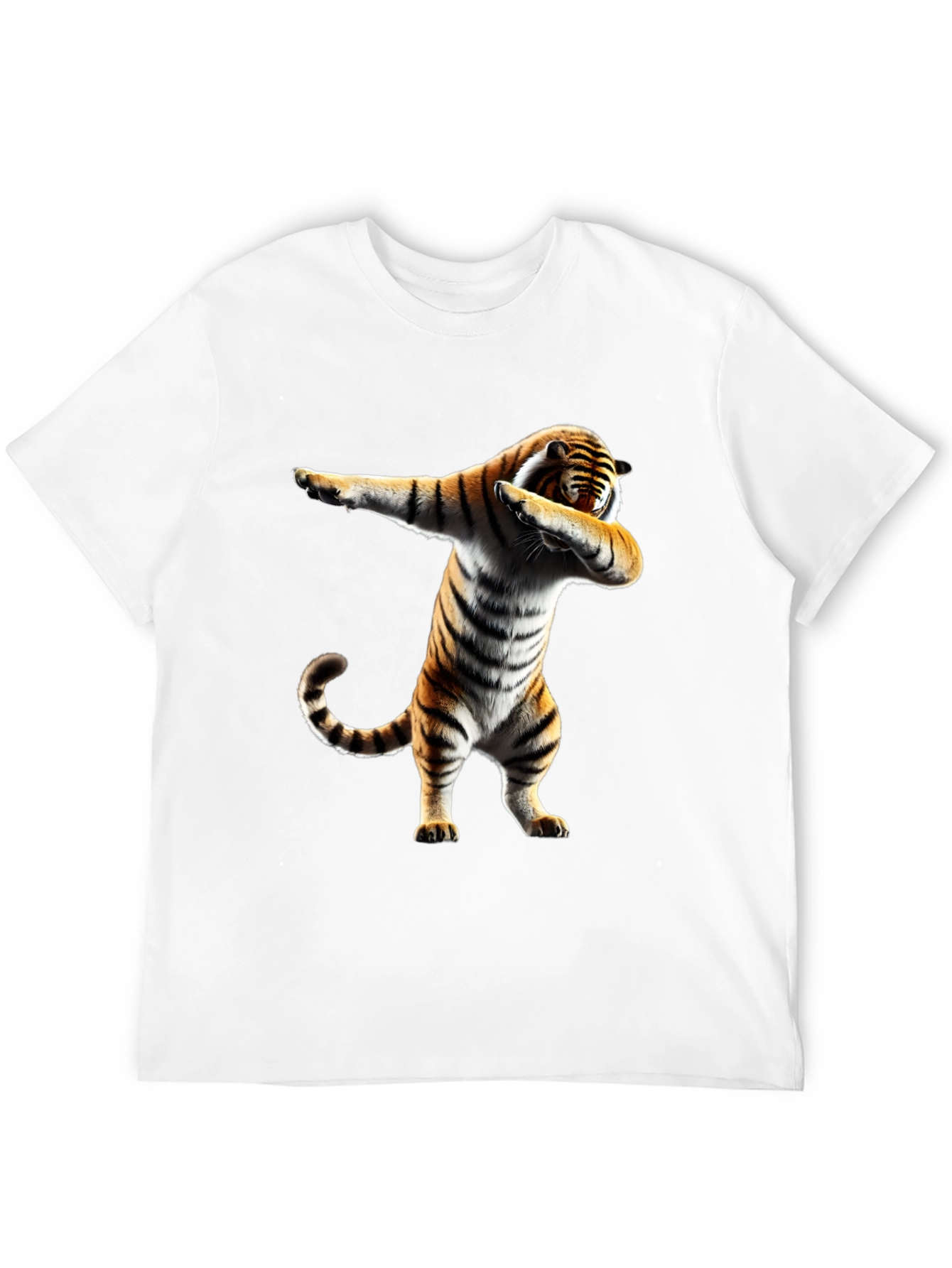 Dabbing Tiger Graphic Tee - Black Cotton Shirt
