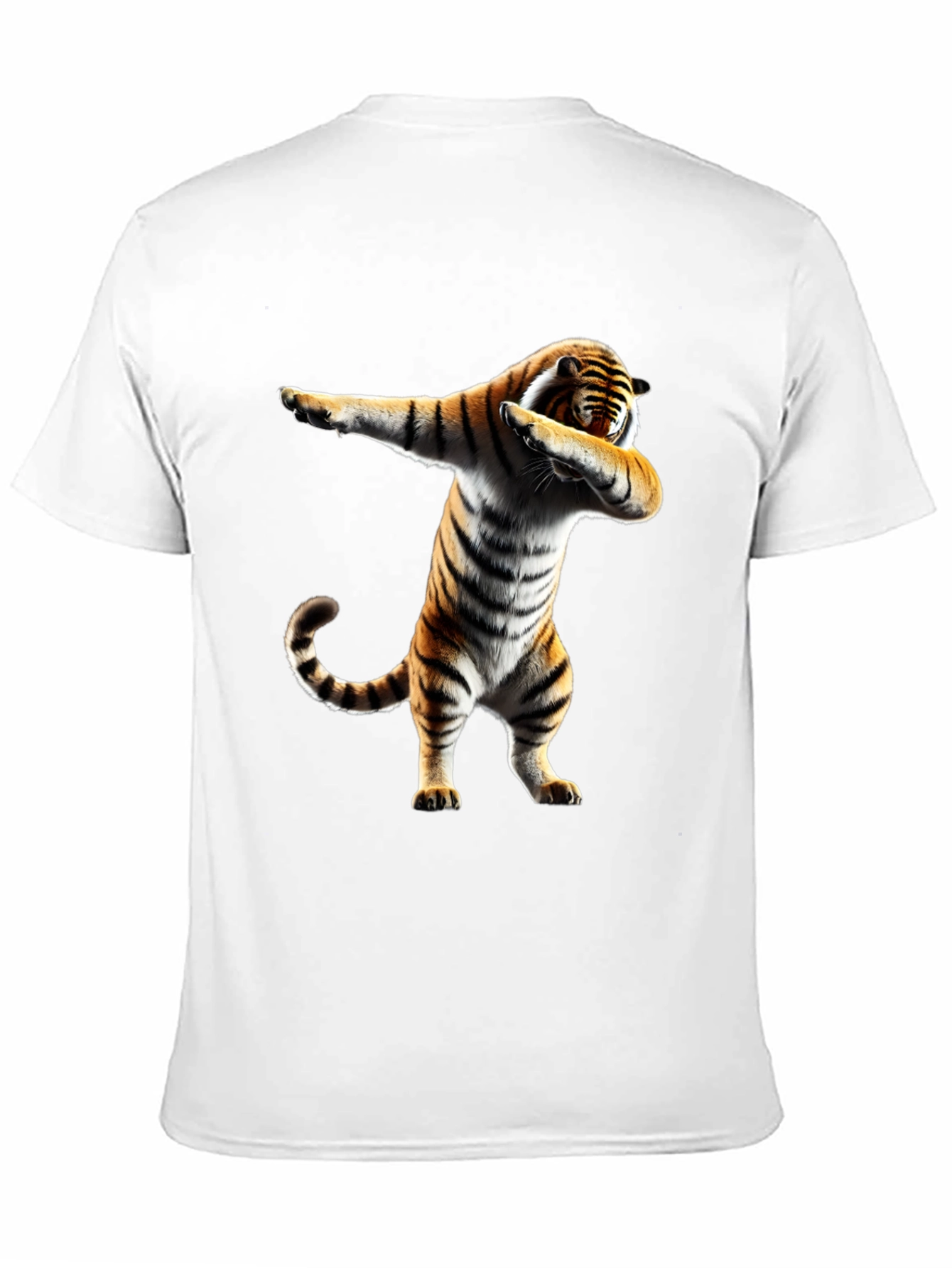Dabbing Tiger Graphic Tee - Black Cotton Shirt