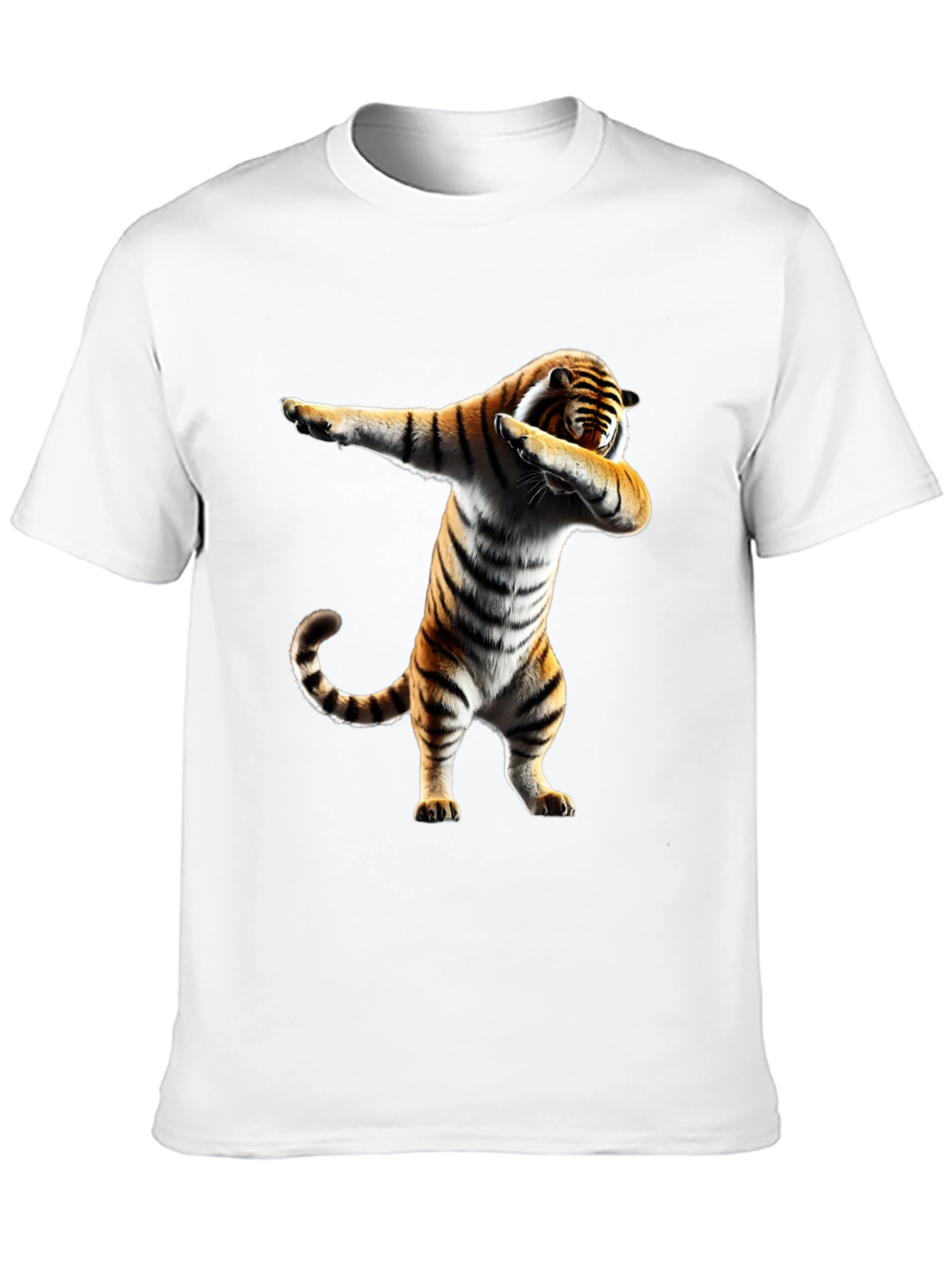Dabbing Tiger Graphic Tee - Black Cotton Shirt