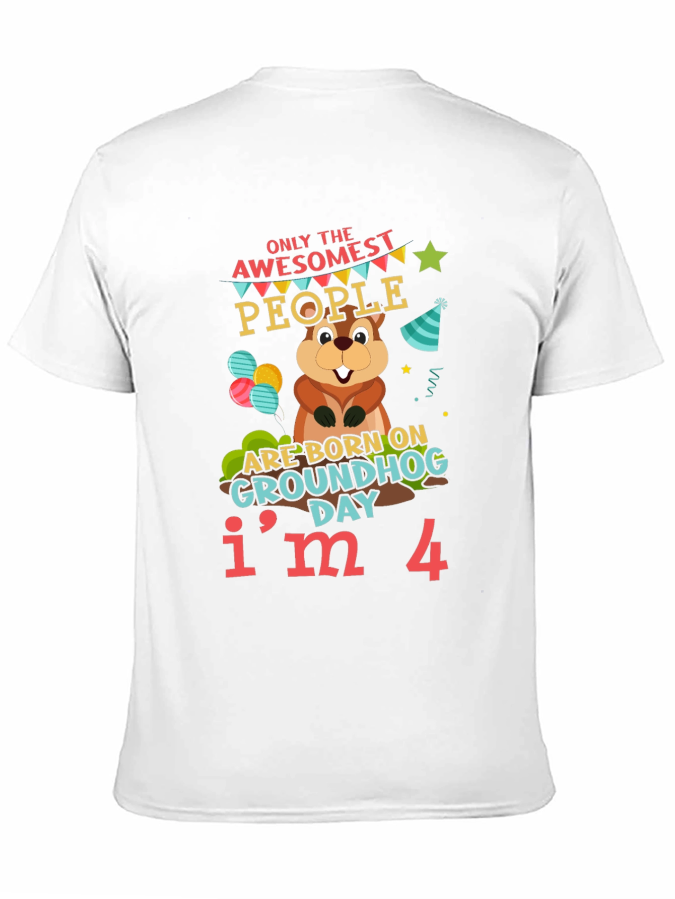 Awesome Groundhog Day 4th Birthday T-Shirt