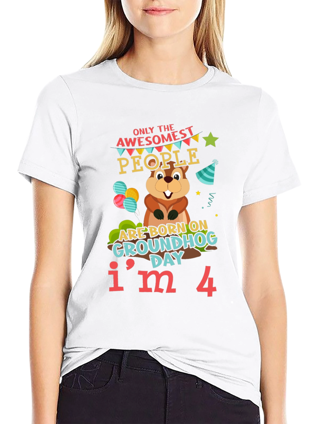 Awesome Groundhog Day 4th Birthday T-Shirt