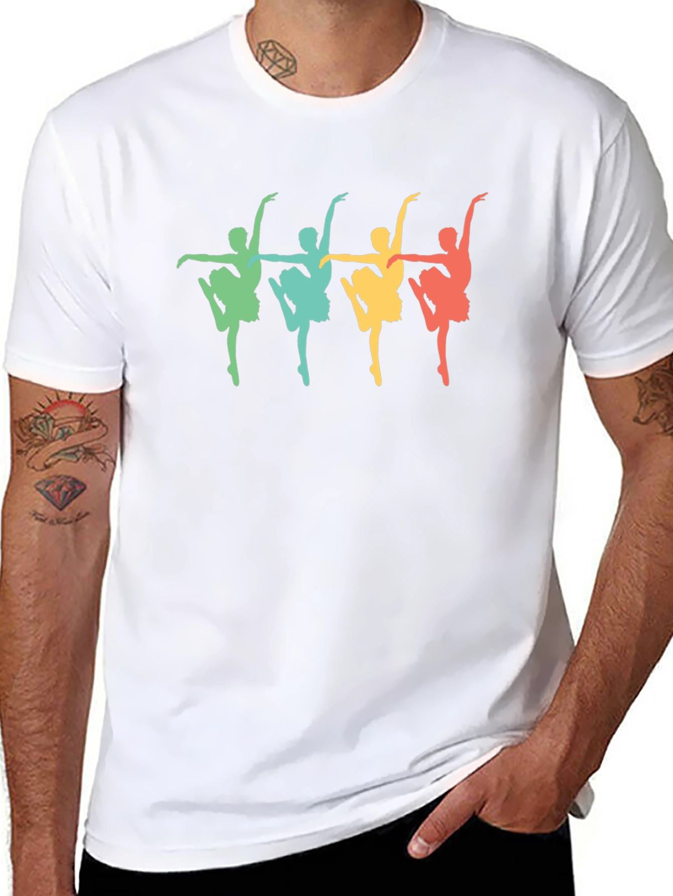 Retro Ballerina Graphic Tee - Black