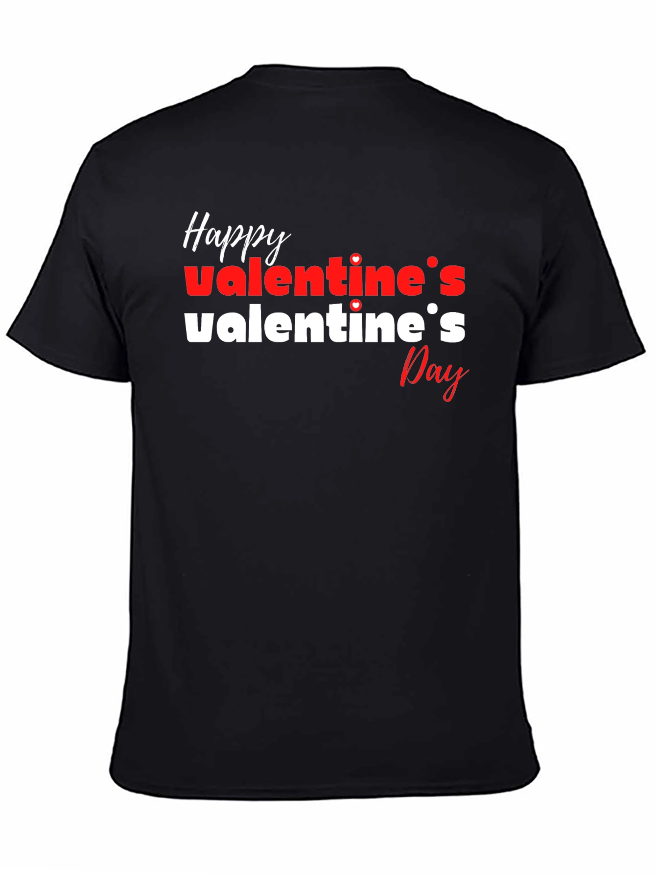 Happy Valentines Day Graphic Tee - Black
