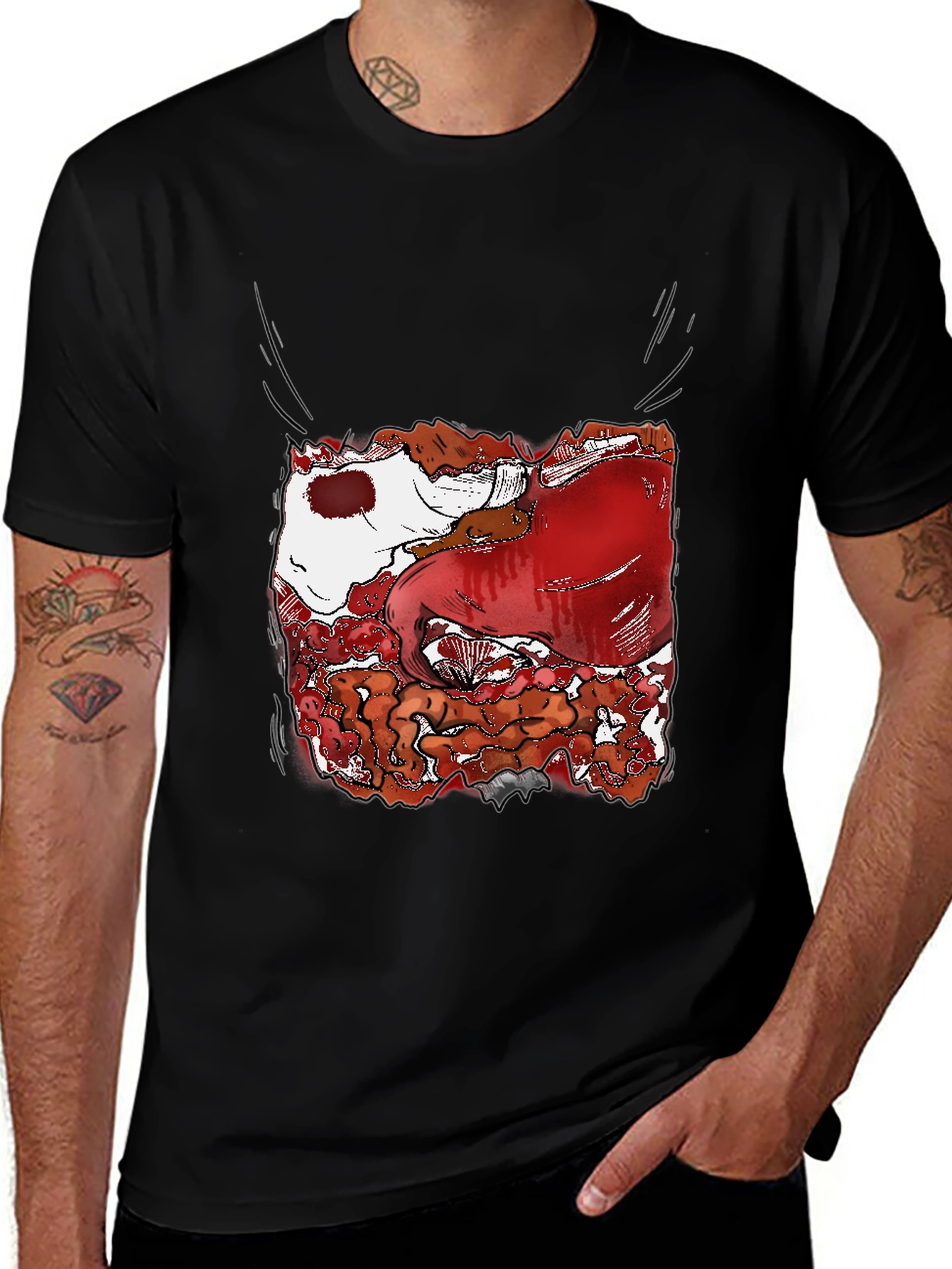 Guts Graphic Tee - Bold Black Cotton T-Shirt