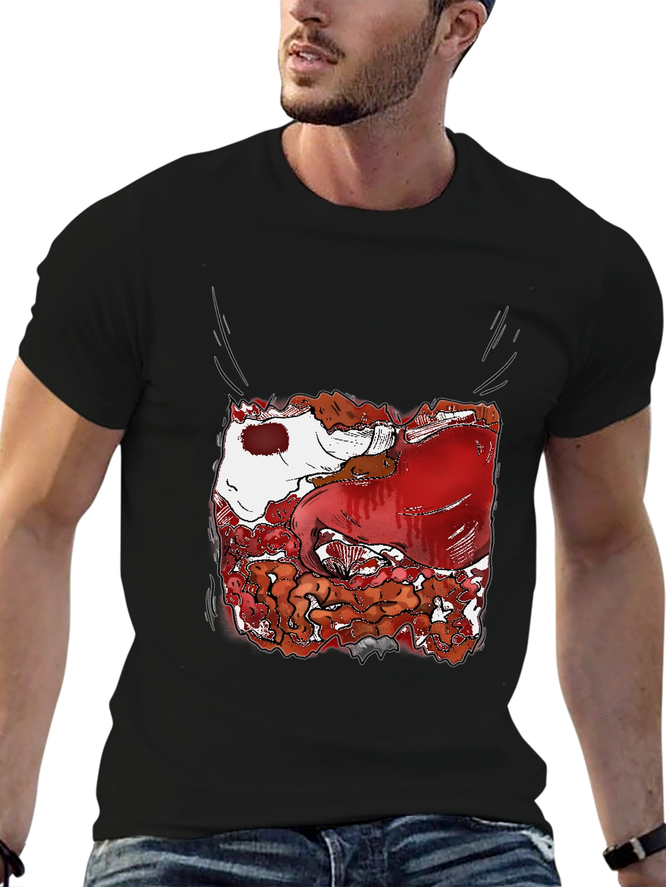 Guts Graphic Tee - Bold Black Cotton T-Shirt