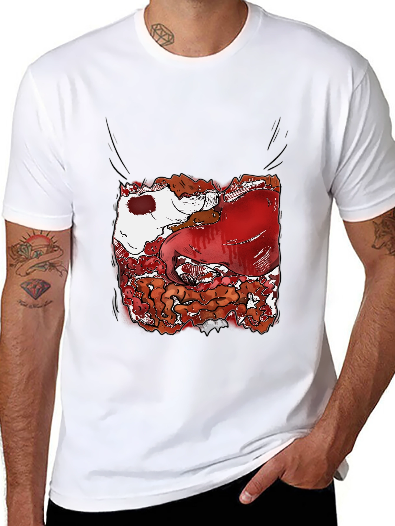 Guts Graphic Tee - Bold Black Cotton T-Shirt