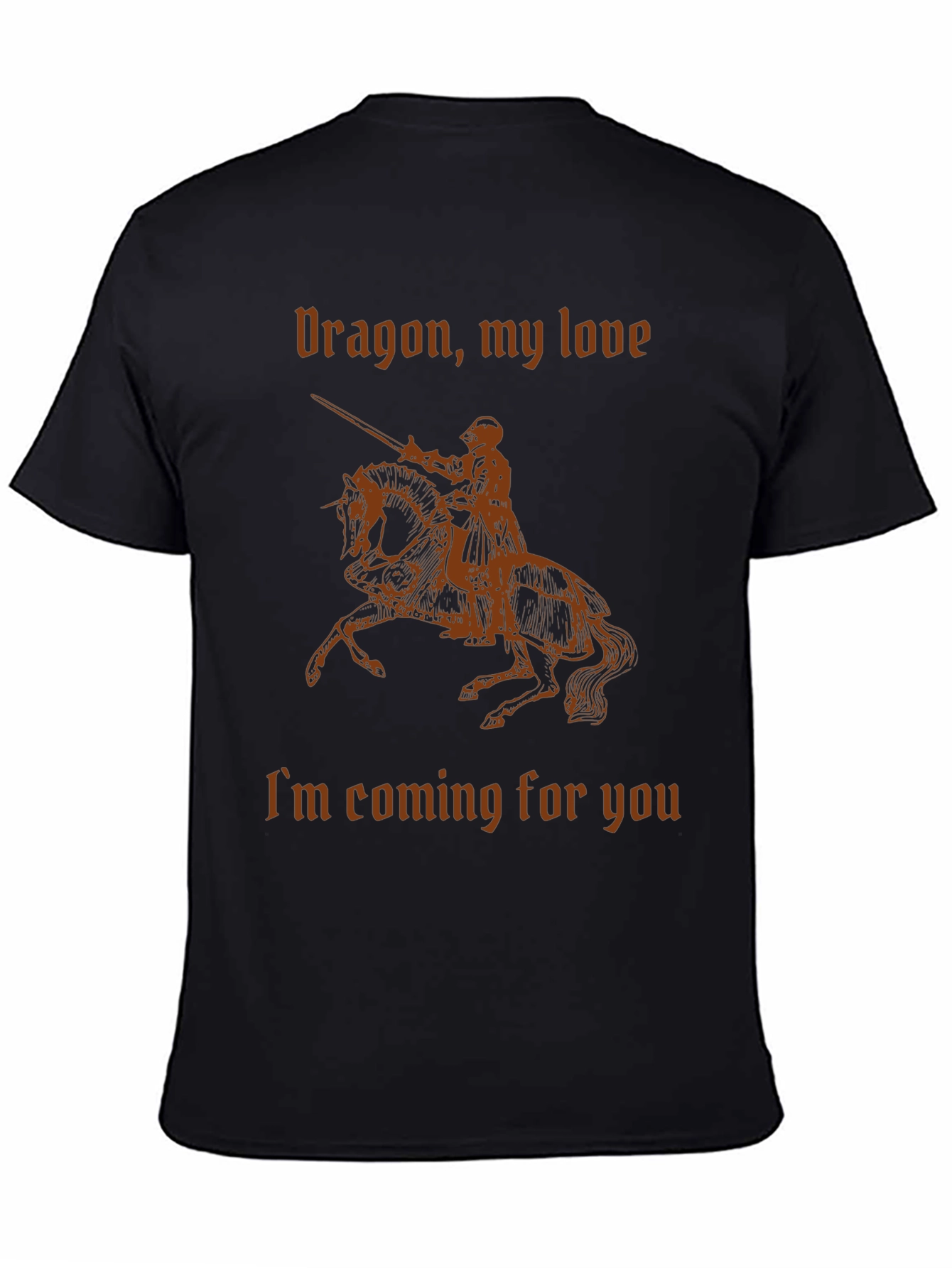 Dragon My Love Knight T-Shirt - Black