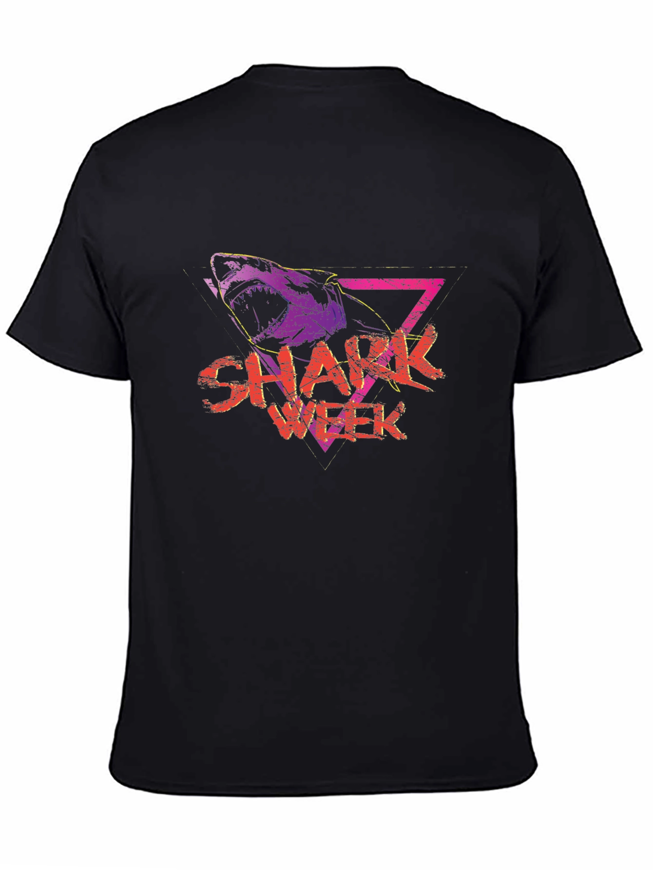 Shark Week Graphic Tee - Retro Style Black T-Shirt
