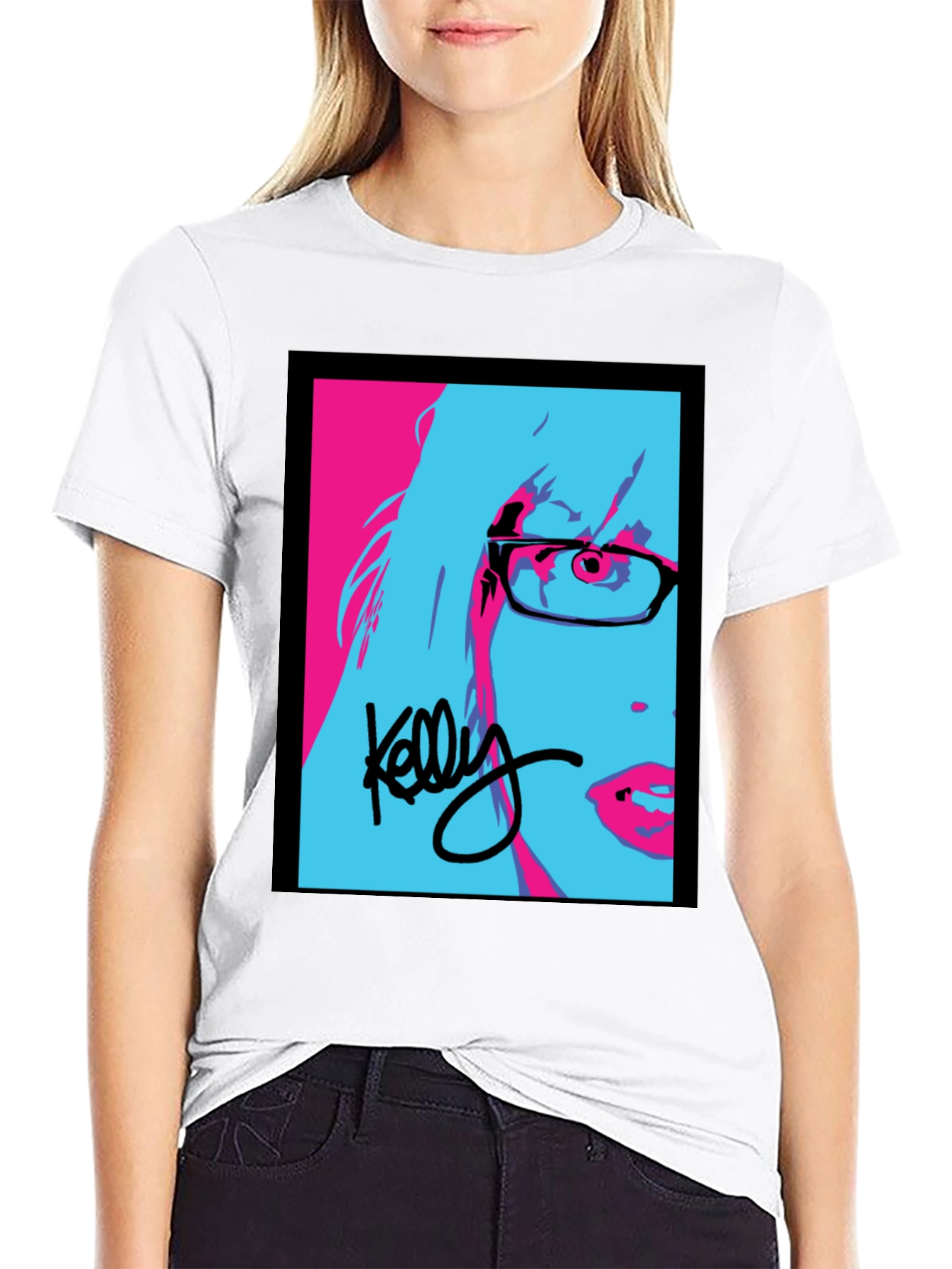 Kelly Pop Art Black T-Shirt