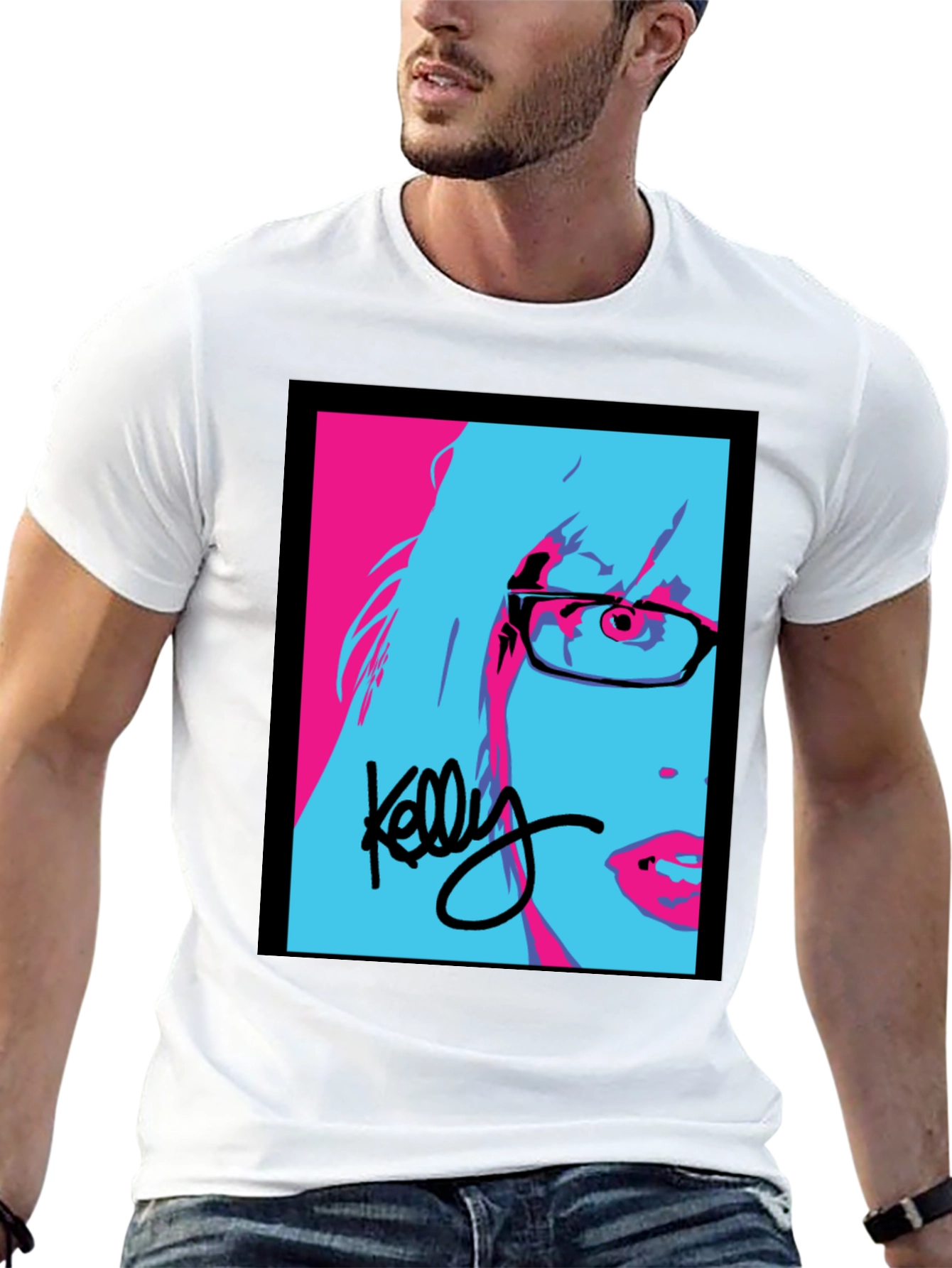 Kelly Pop Art Black T-Shirt