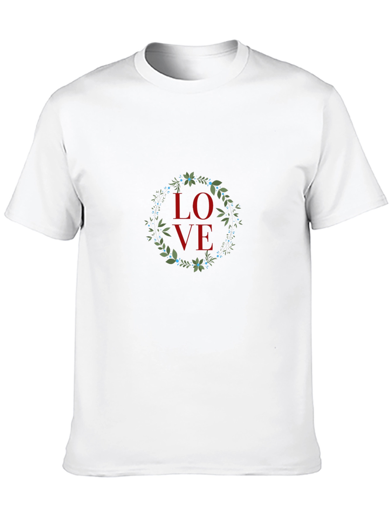 LOVE Floral Wreath Black T-Shirt