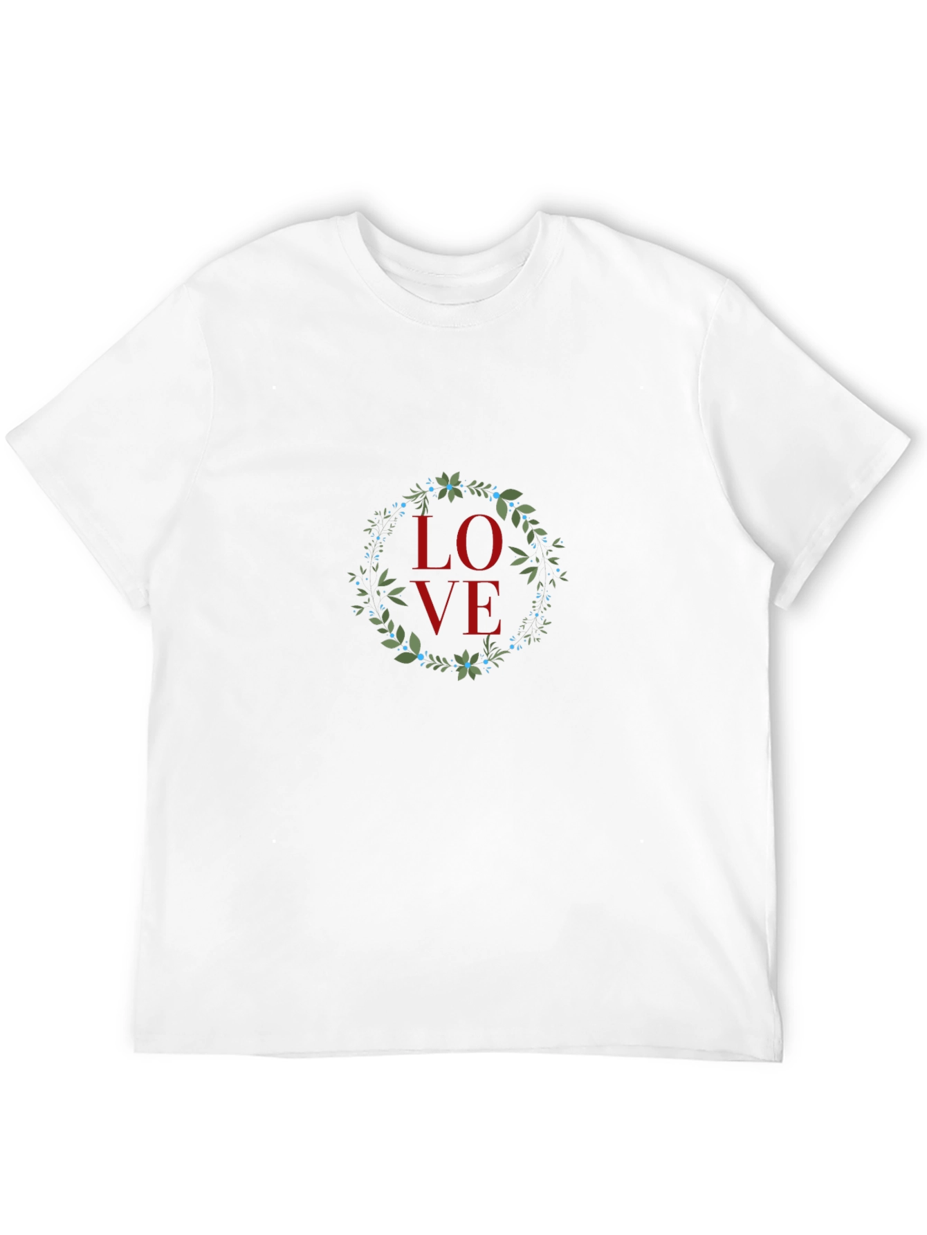 LOVE Floral Wreath Black T-Shirt