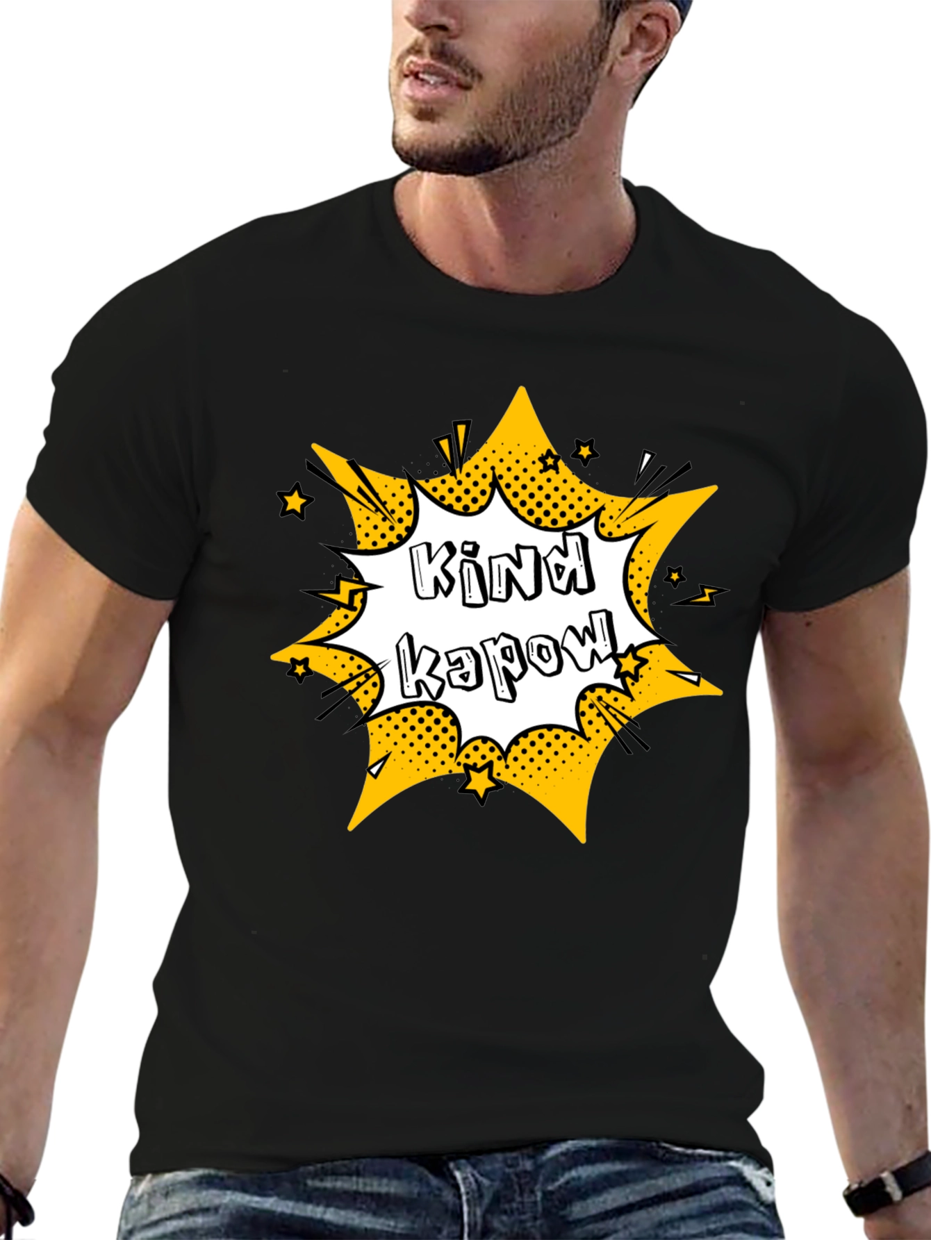 Kind Kapow Black Graphic Tee - Mens