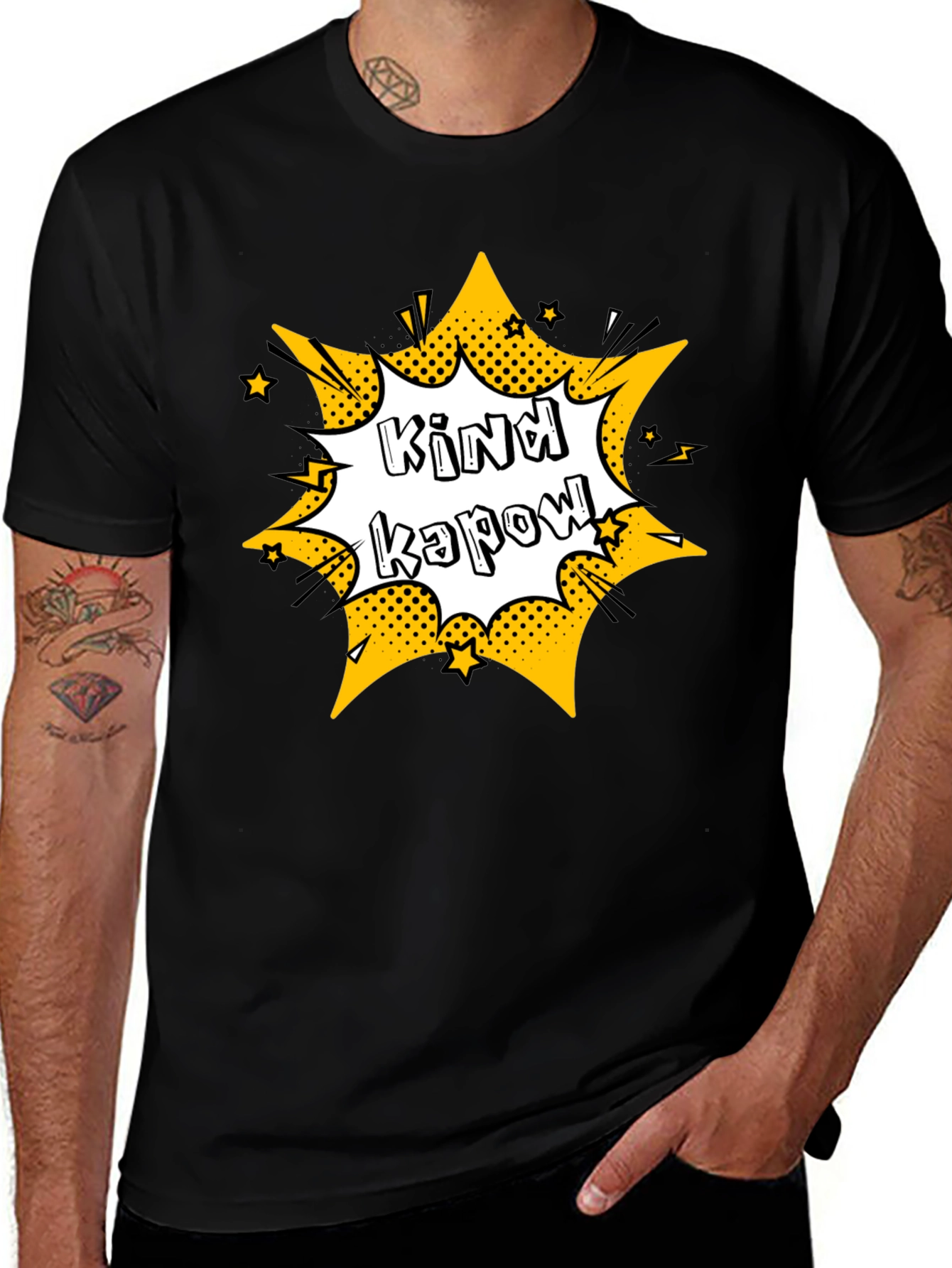 Kind Kapow Black Graphic Tee - Mens
