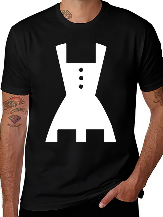 Black T-Shirt with White Dirndl Graphic