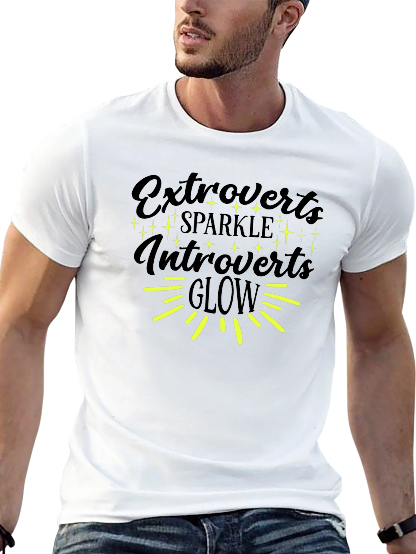 Extroverts Sparkle Introverts Glow Graphic T-Shirt