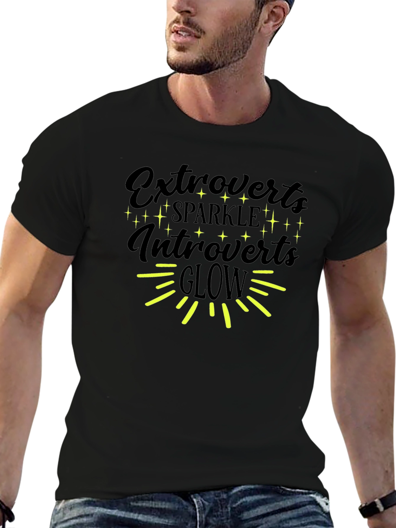 Extroverts Sparkle Introverts Glow Graphic T-Shirt
