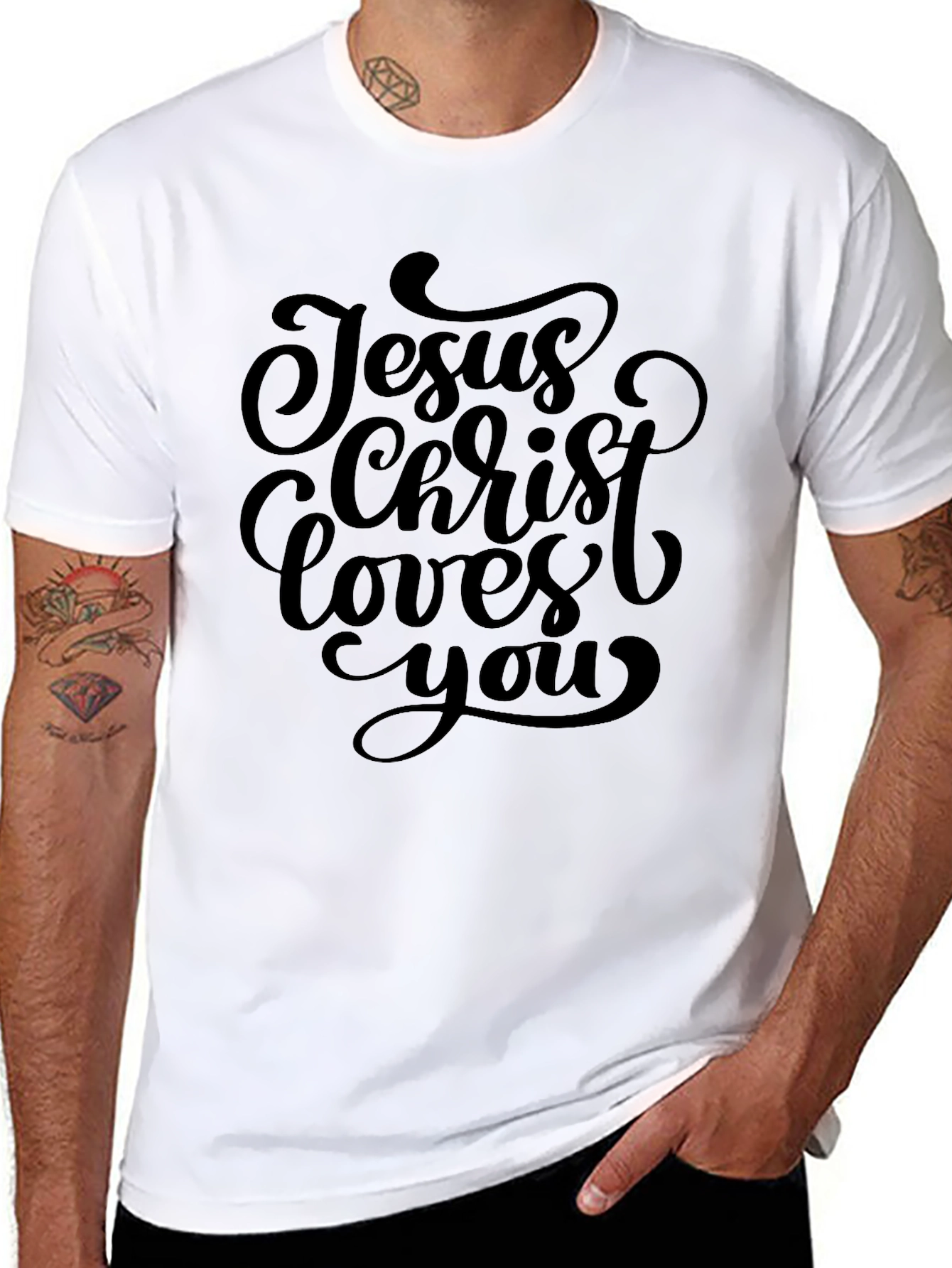 Jesus Christ Loves You Graphic T-Shirt