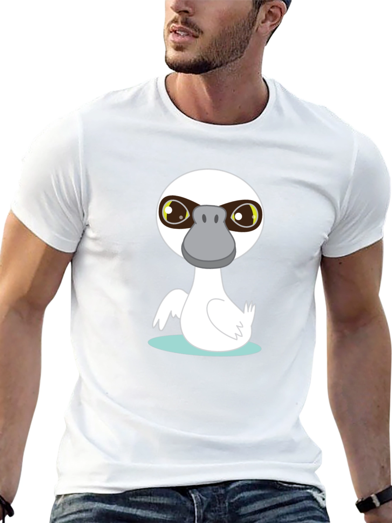 Cartoon Duck T-Shirt - Casual Black Tee