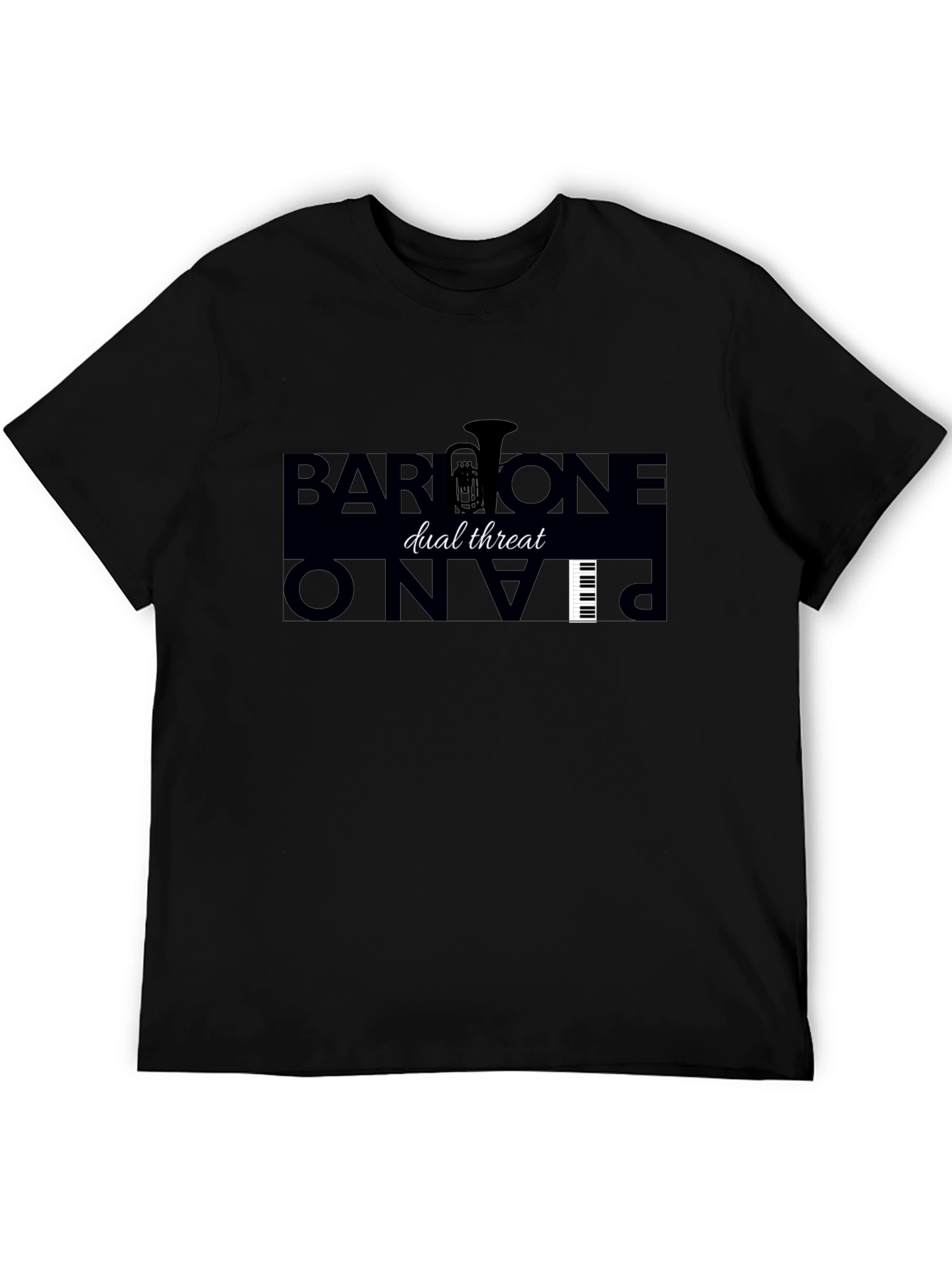 Dual Threat Baritone & Piano Music T-Shirt